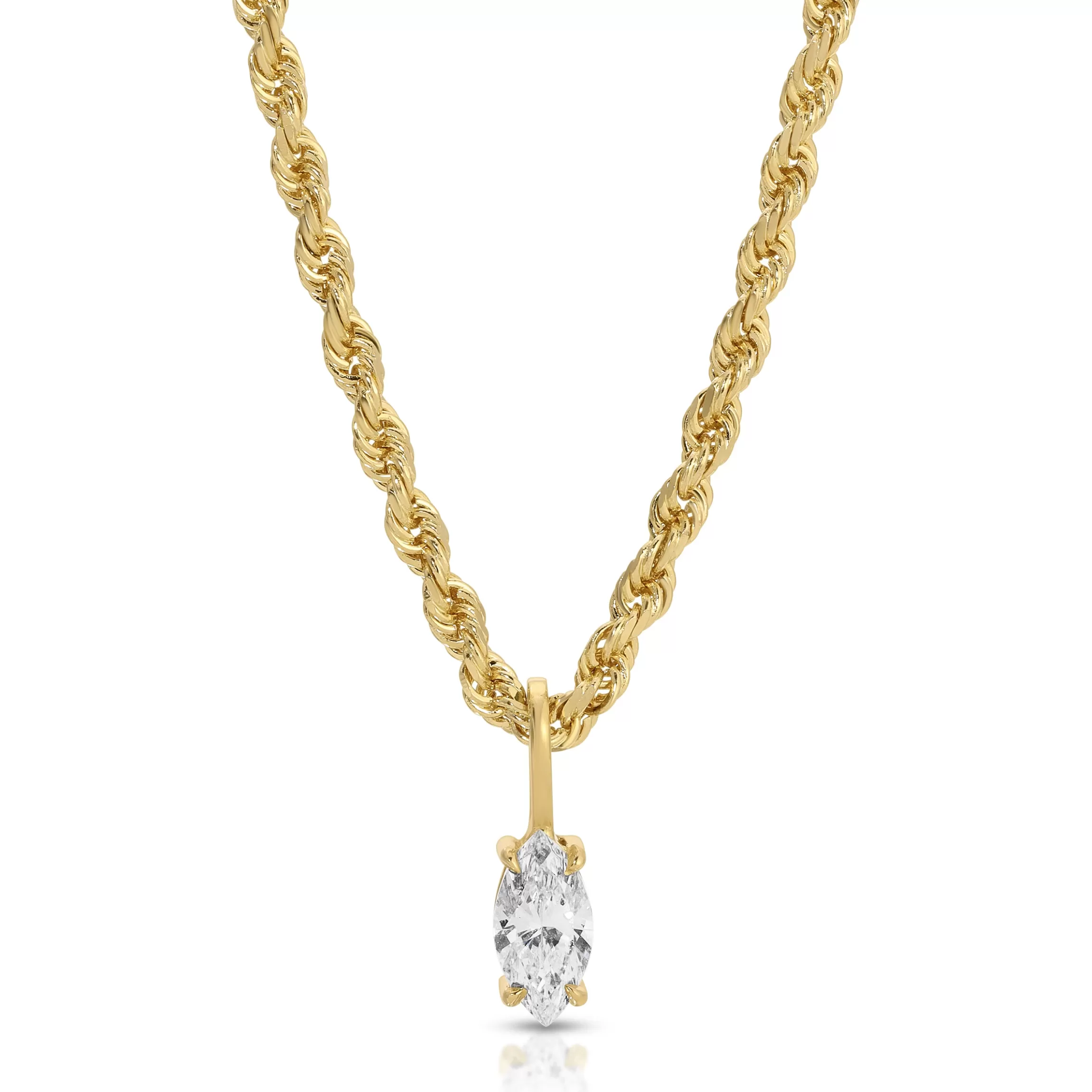 Anita Ko MARQUISE DIAMOND PENDANT ON ROPE CHAIN