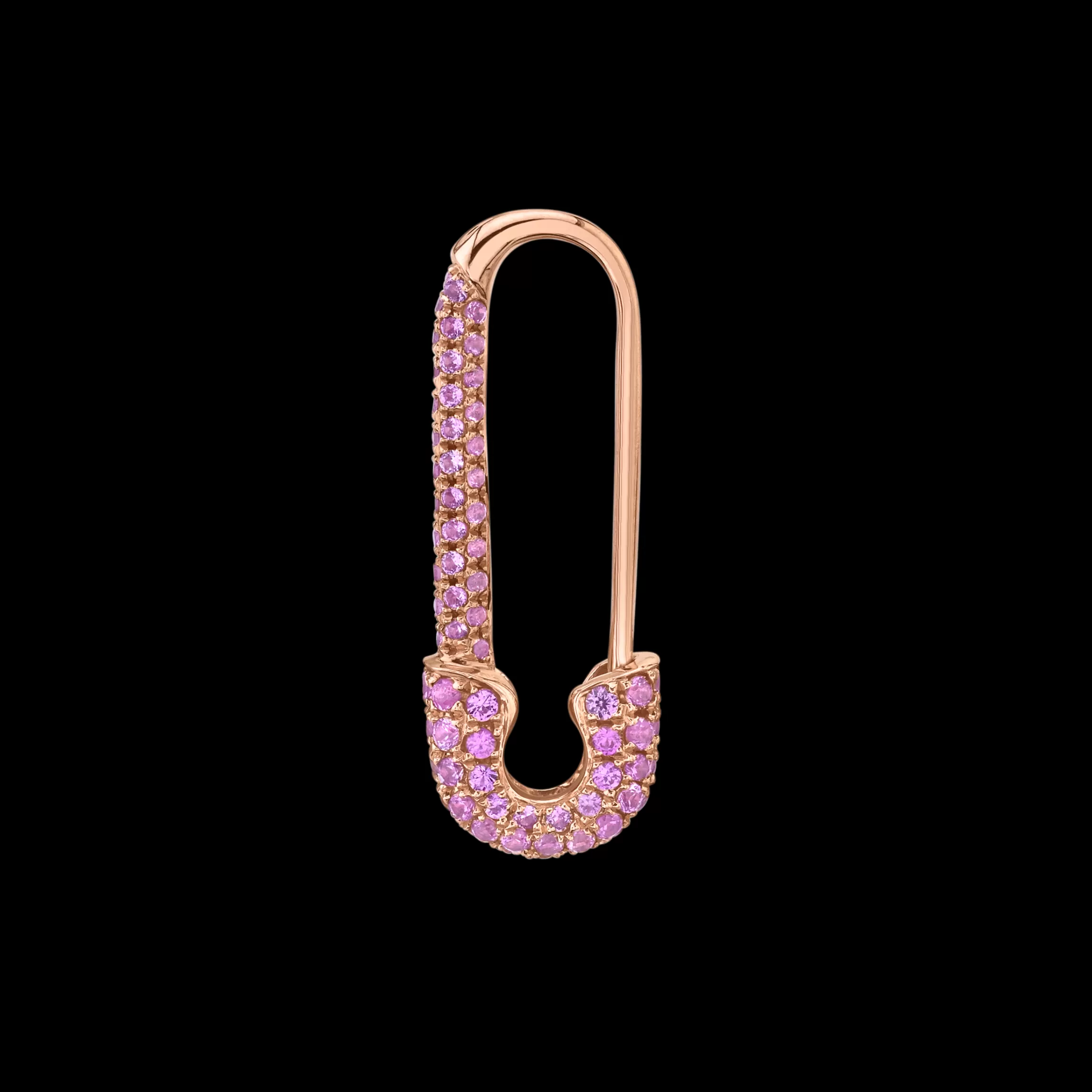 Anita Ko MINI PINK SAPPHIRE SAFETY PIN EARRING