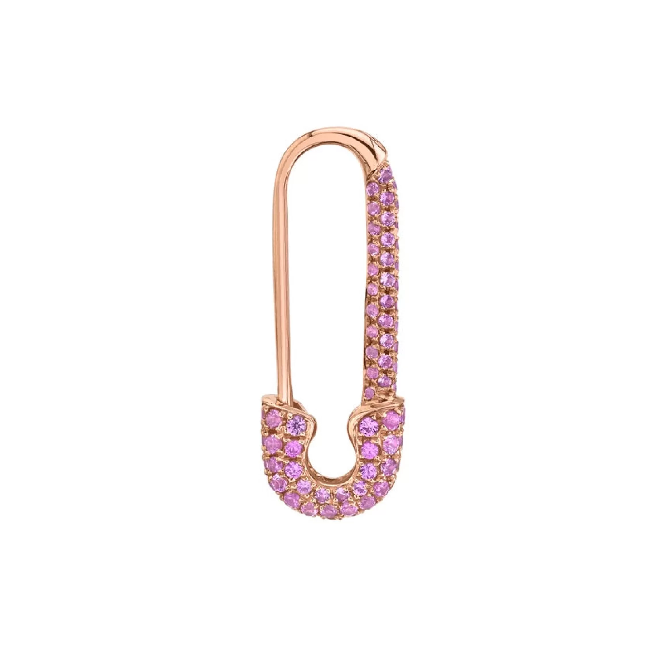 Anita Ko MINI PINK SAPPHIRE SAFETY PIN EARRING