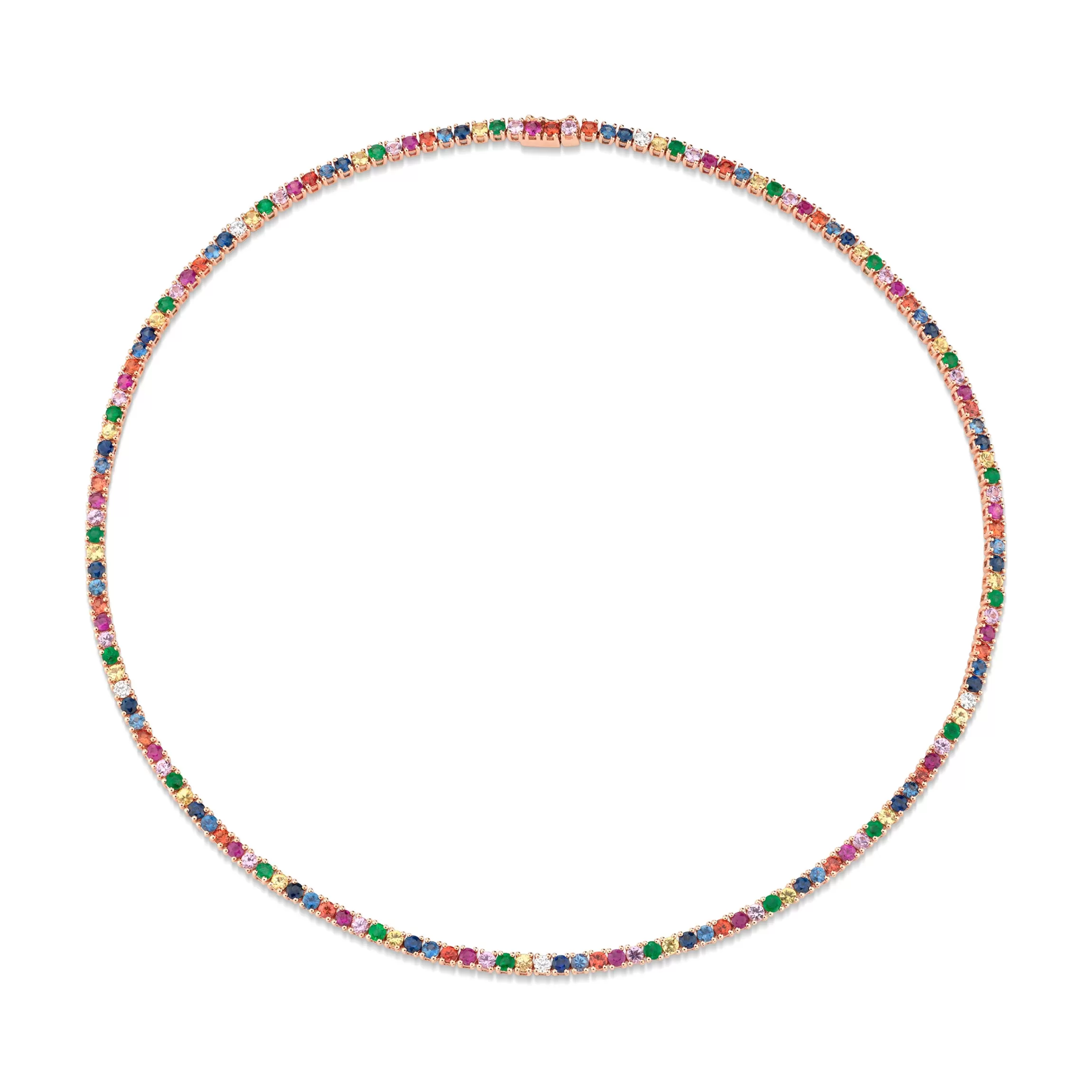 Anita Ko MULTI-COLORED DIAMOND AND GEMSTONE HEPBURN NECKLACE