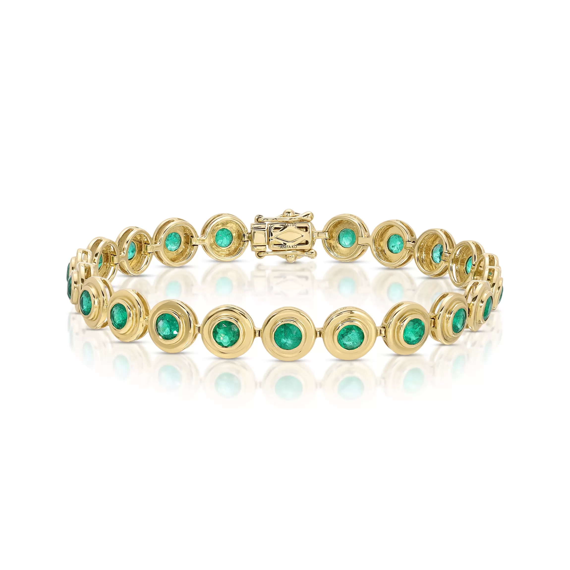 Anita Ko OPHELIA ROUND COLOMBIAN EMERALD BRACELET