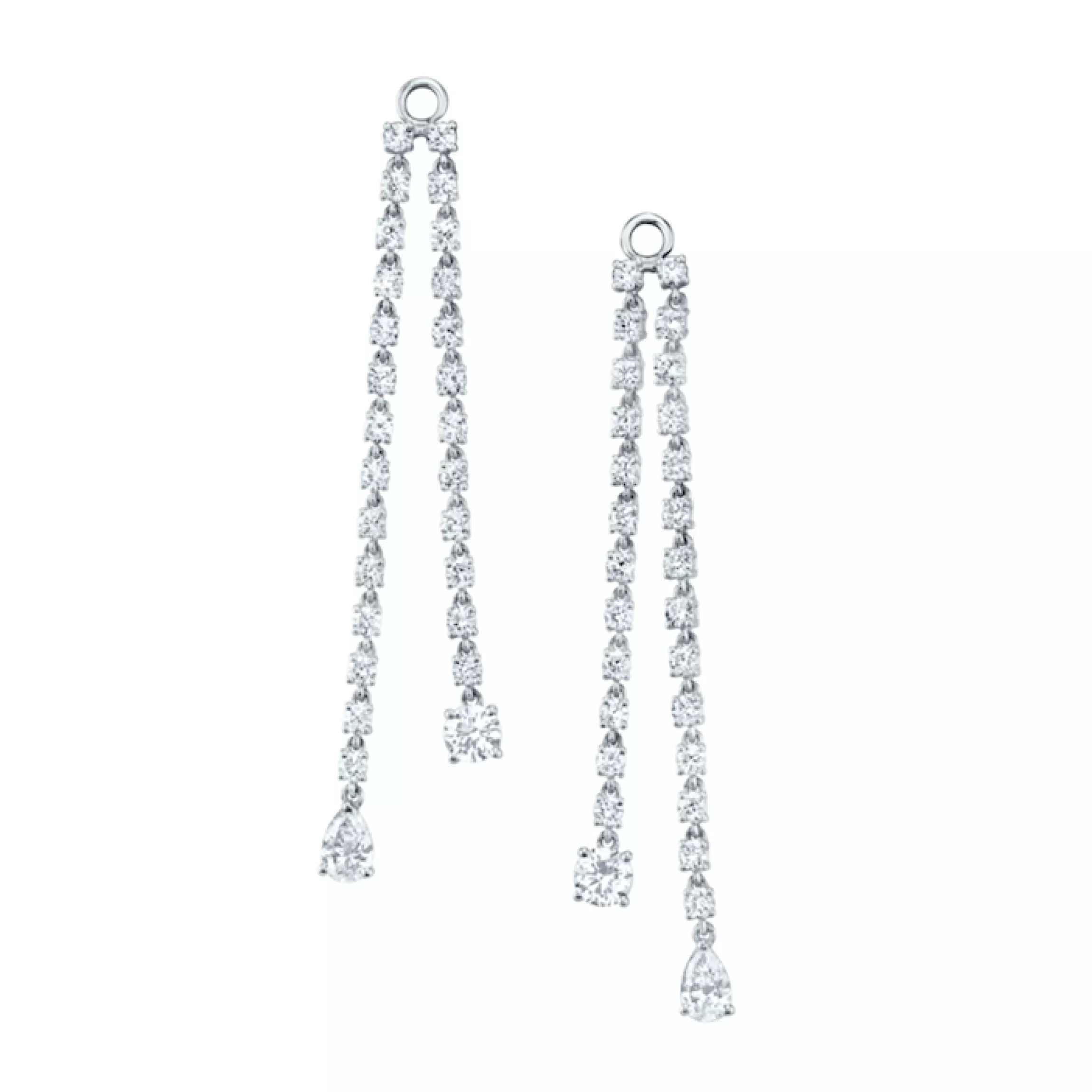 Anita Ko PAIR OF DOUBLE DRAPED DIAMOND ROPE EARRINGS WITH ROUND AND PEAR DIAMOND DROPS