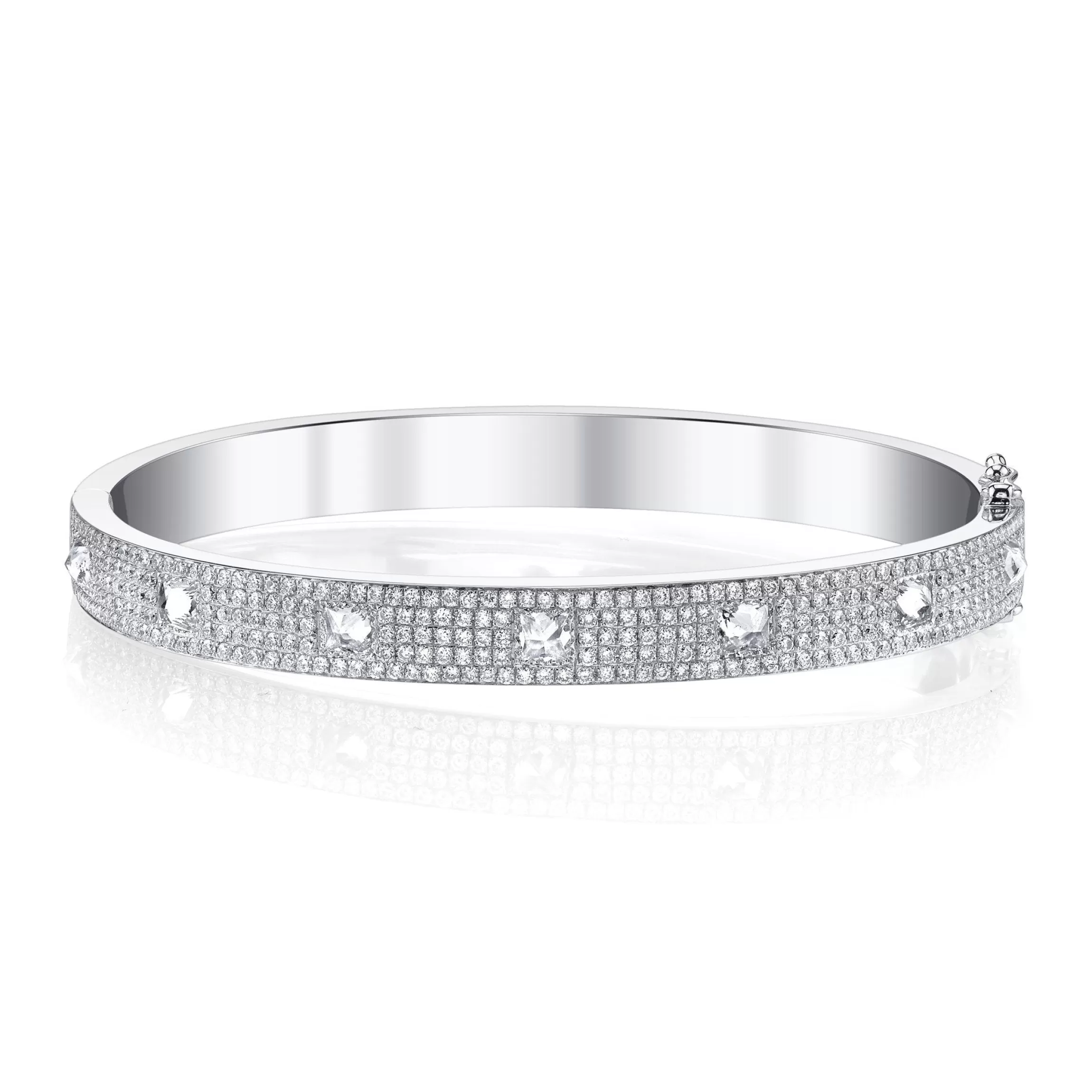 Anita Ko PAVE DIAMOND INVERTED PRINCESS CUT OVAL BRACELET