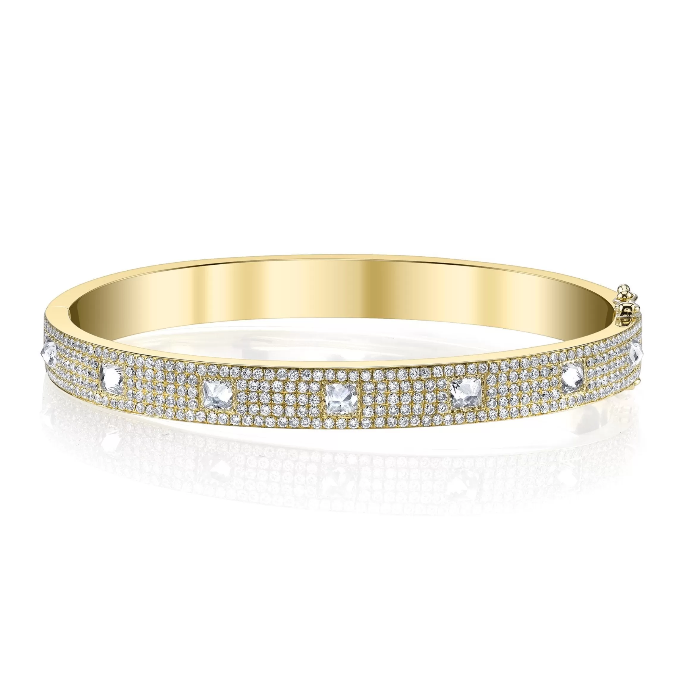 Anita Ko PAVE DIAMOND INVERTED PRINCESS CUT OVAL BRACELET