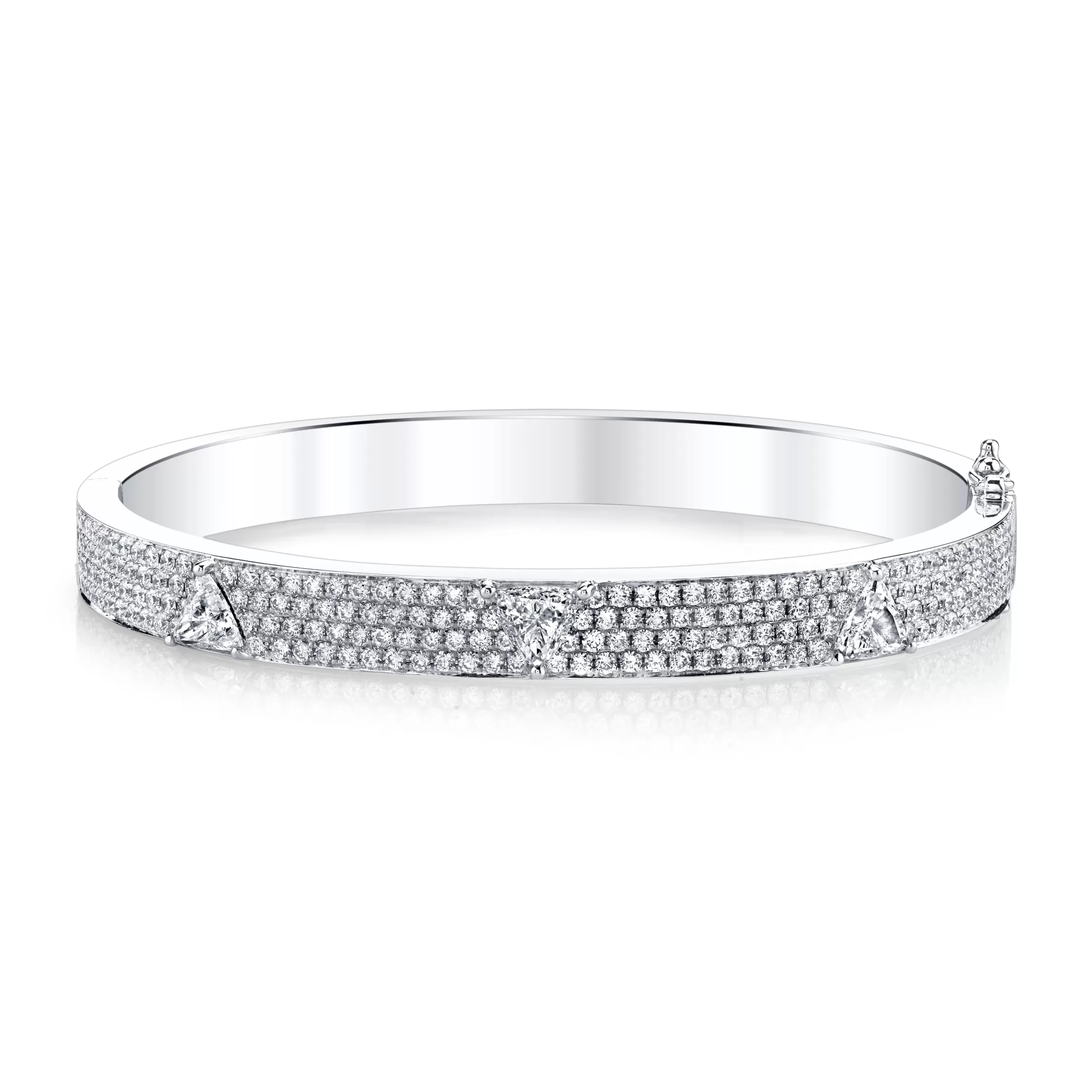 Anita Ko PAVE DIAMOND OVAL BRACELET WITH THREE TRILLION DIAMONDS