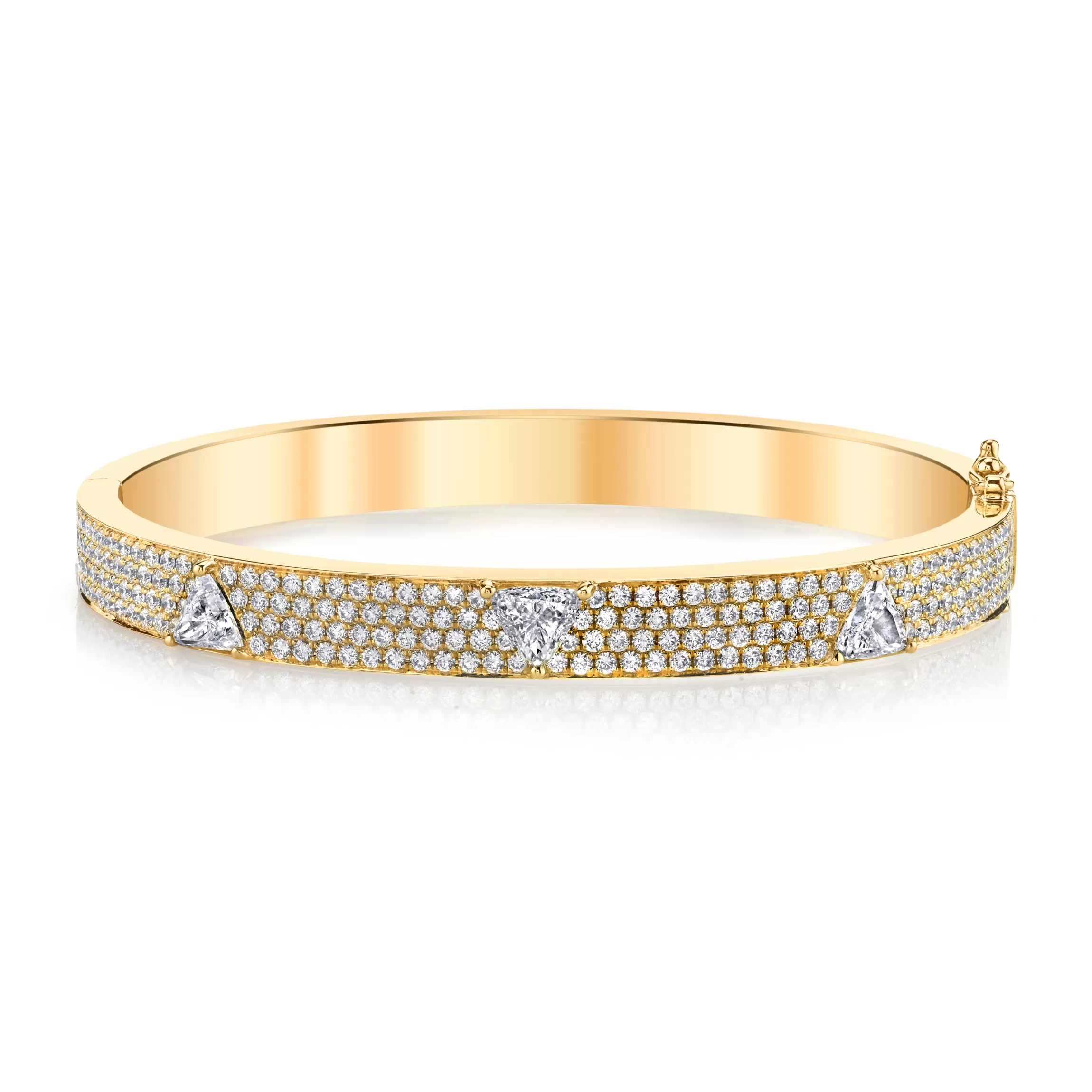 Anita Ko PAVE DIAMOND OVAL BRACELET WITH THREE TRILLION DIAMONDS