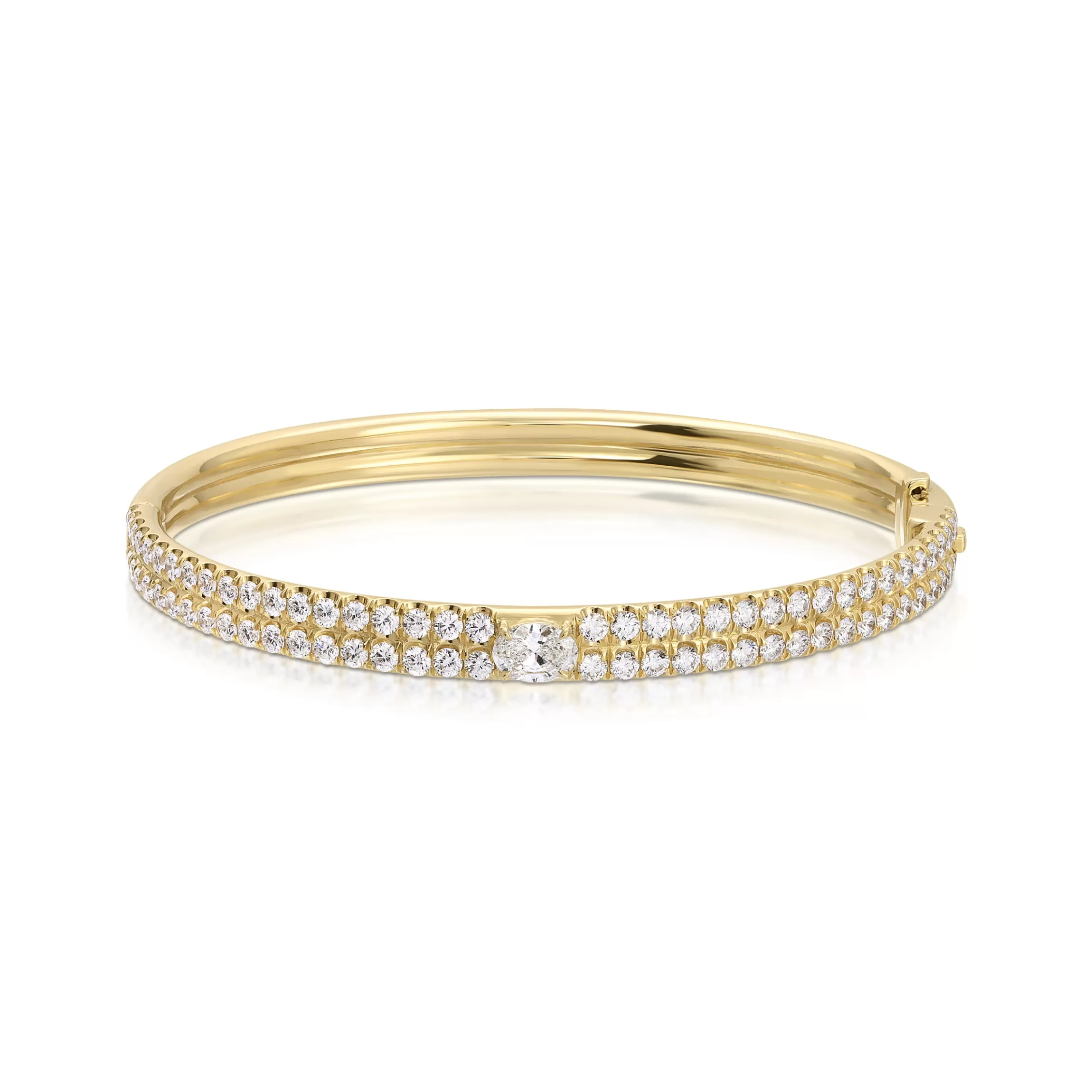 Anita Ko PAVE GIA BANGLE WITH OVAL DIAMOND CENTER