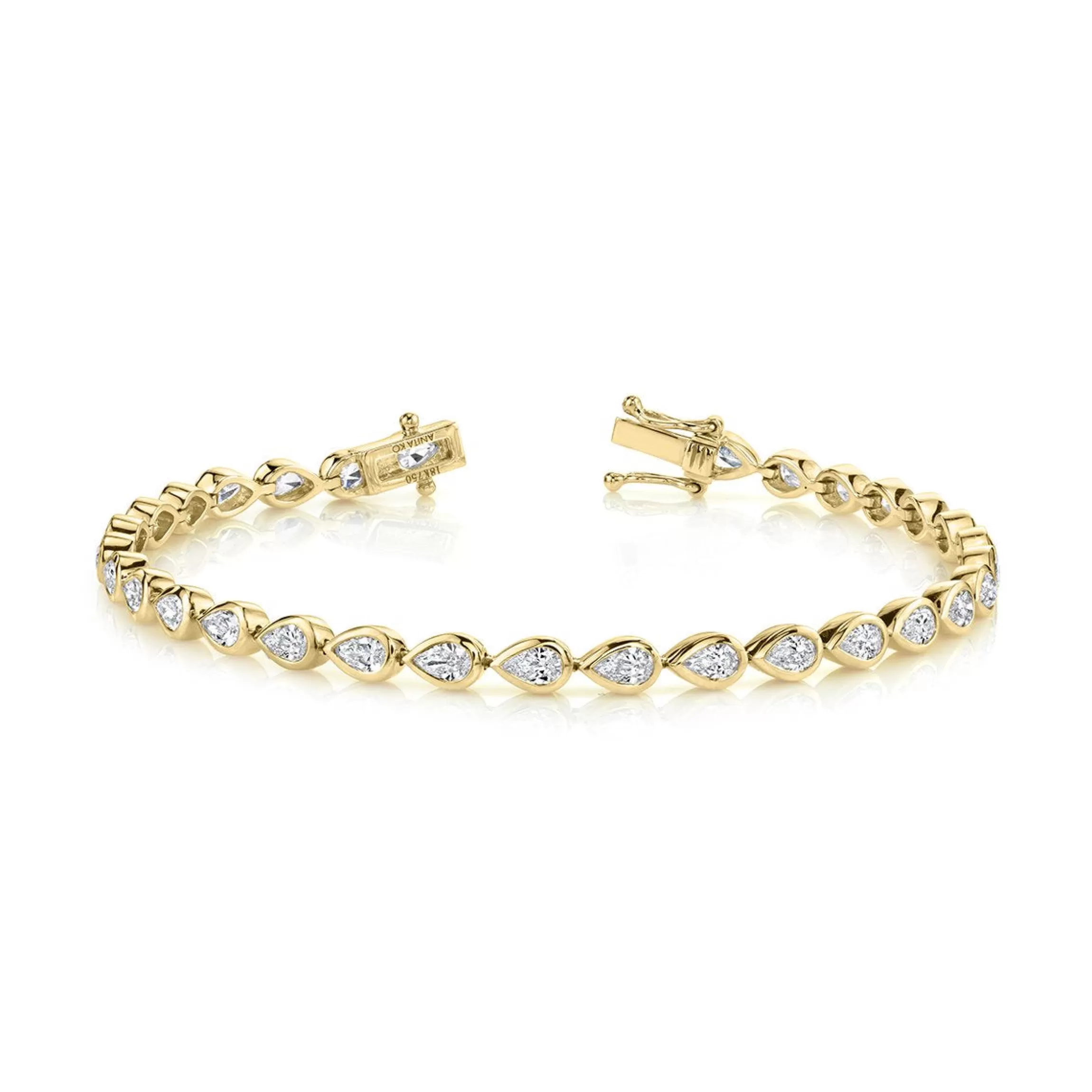 Anita Ko PEAR DIAMOND BEZEL TENNIS BRACELET