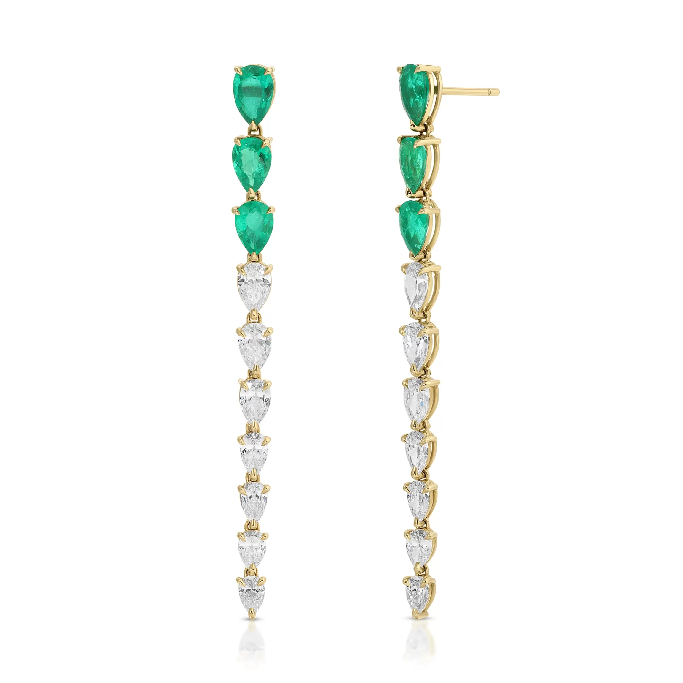 Anita Ko PEAR SHAPED EMERALD AND DIAMOND DROP EARRINGS