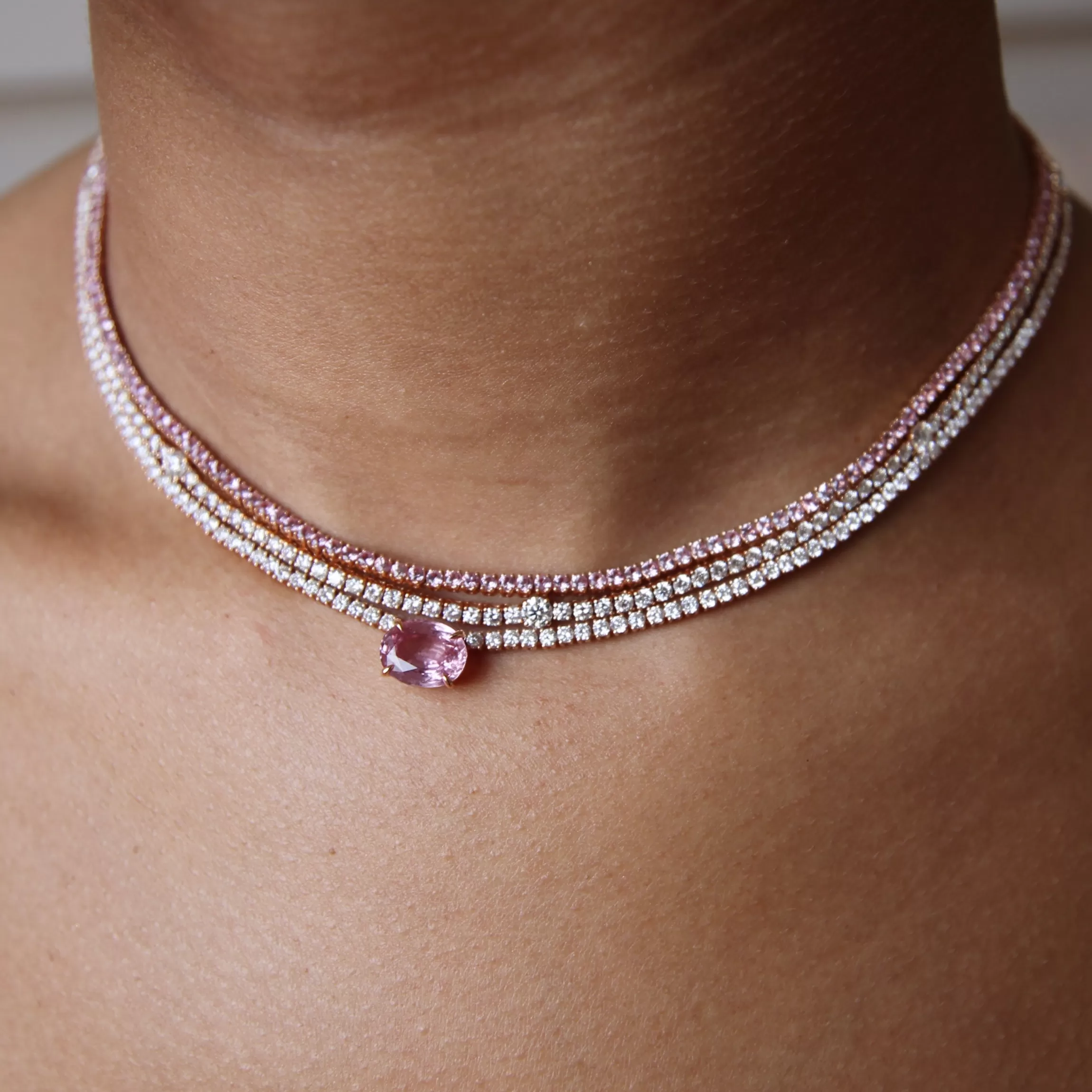 Anita Ko PINK SAPPHIRE HEPBURN CHOKER