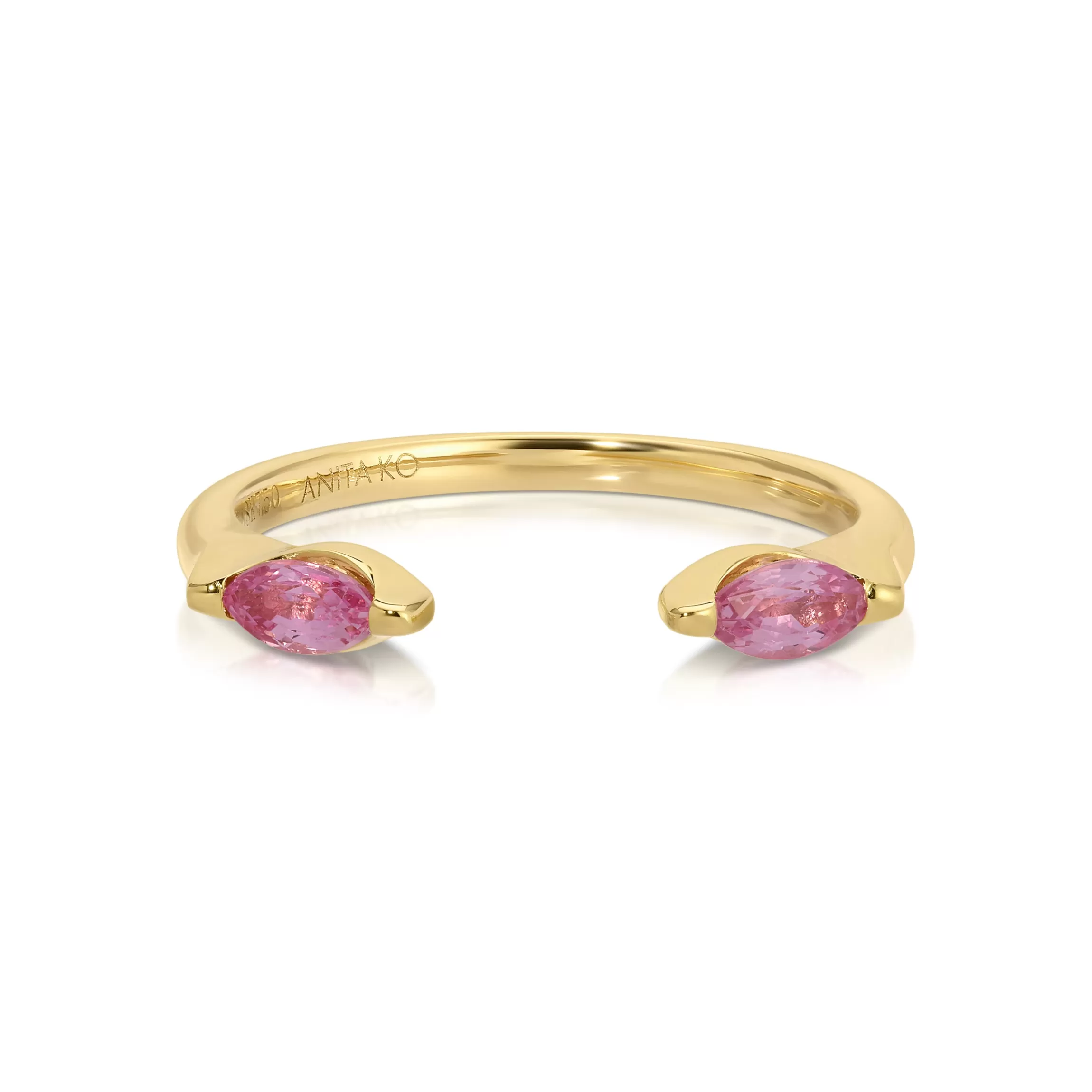 Anita Ko PINK SAPPHIRE MARQUISE ORBIT RING