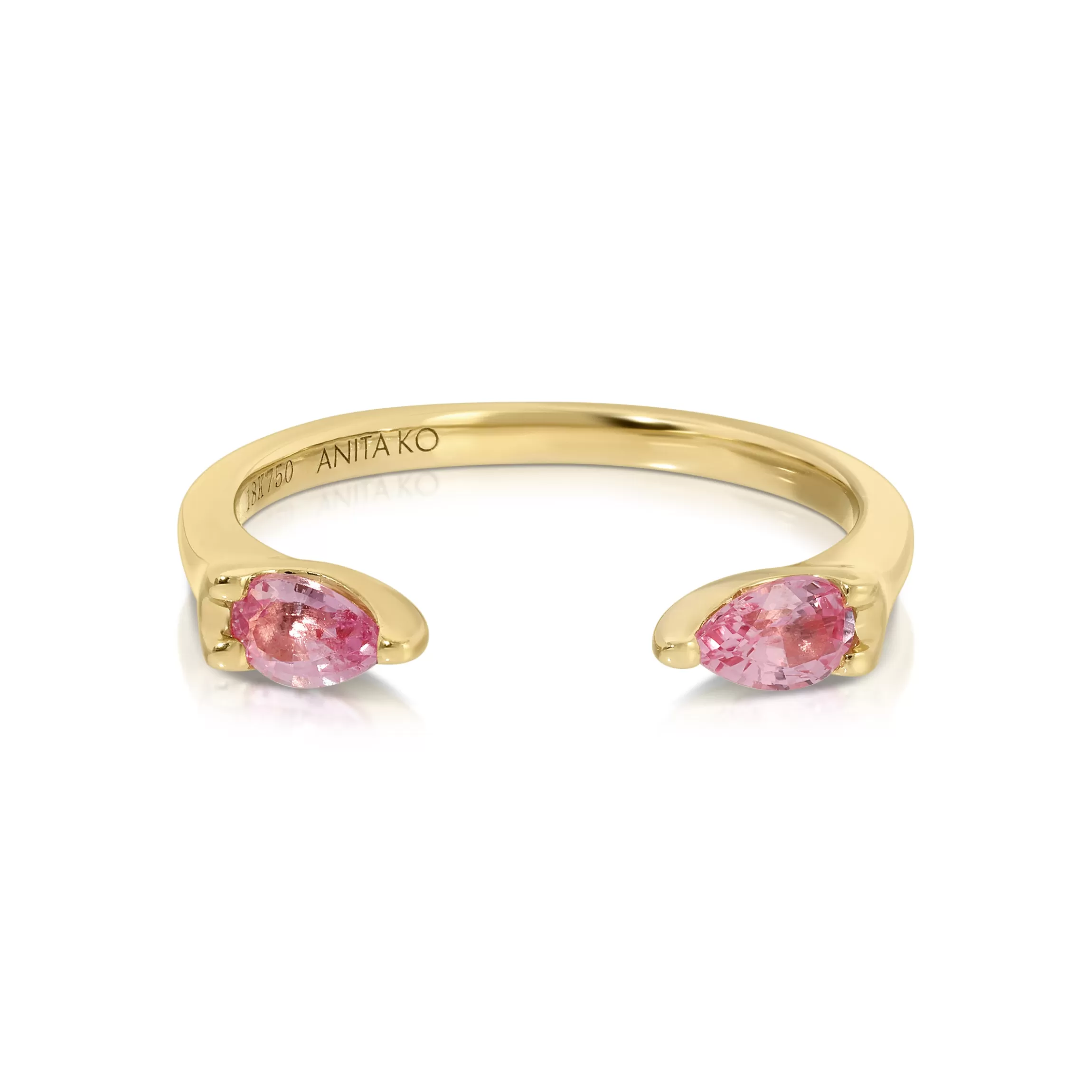 Anita Ko PINK SAPPHIRE PEAR ORBIT RING