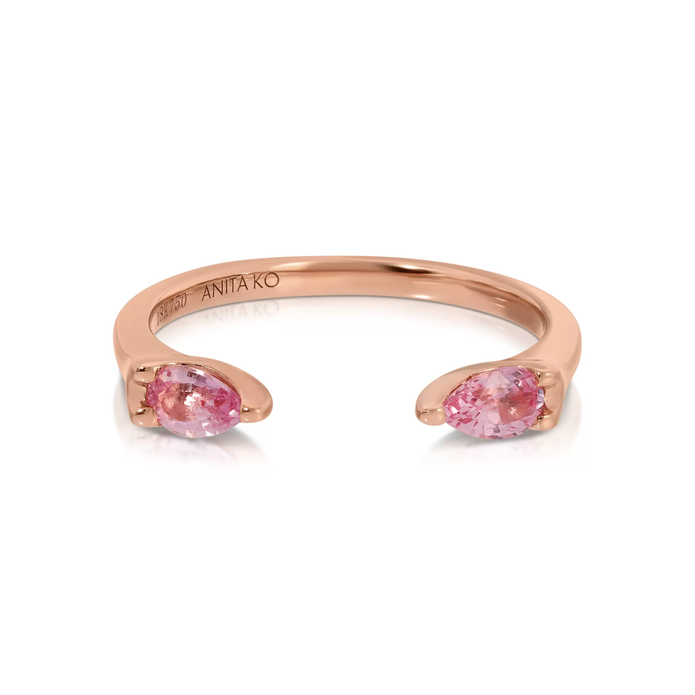 Anita Ko PINK SAPPHIRE PEAR ORBIT RING