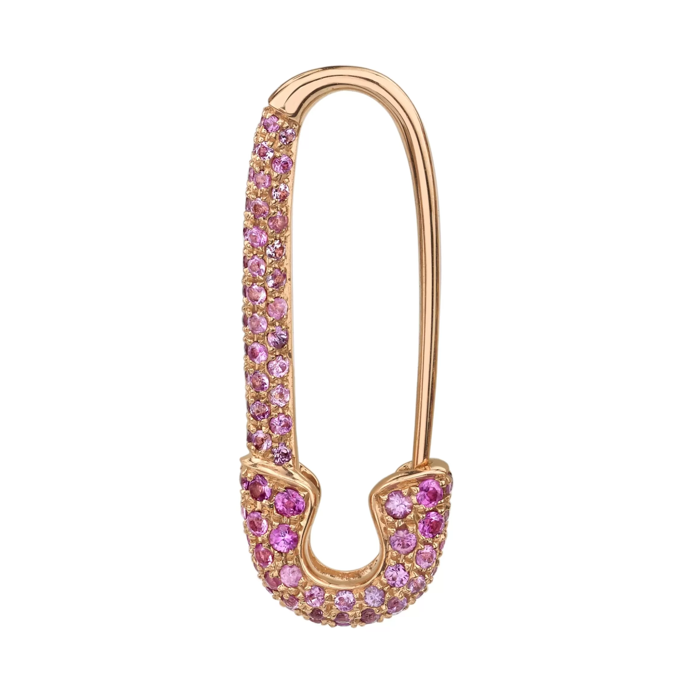 Anita Ko PINK SAPPHIRE SAFETY PIN EARRING