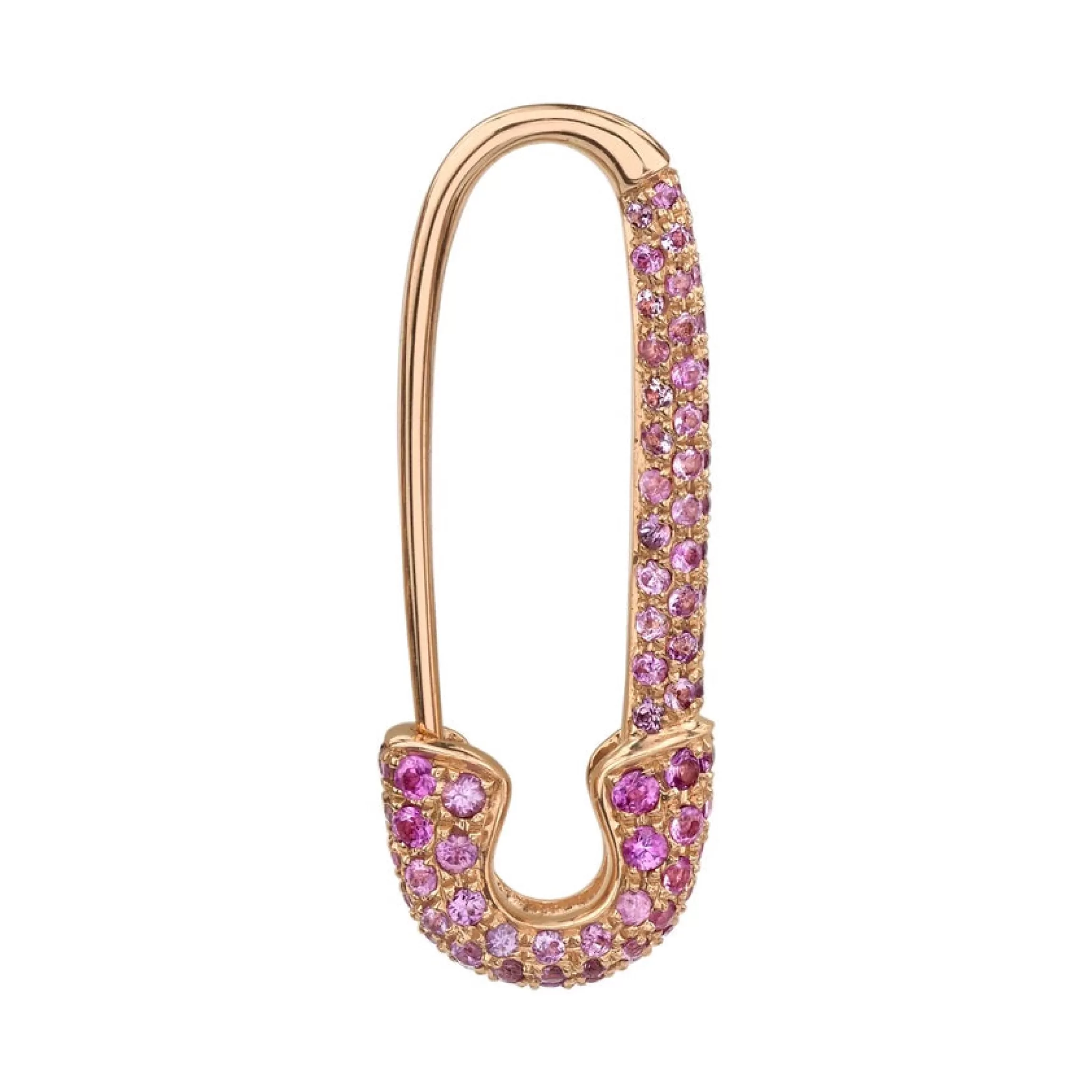 Anita Ko PINK SAPPHIRE SAFETY PIN EARRING