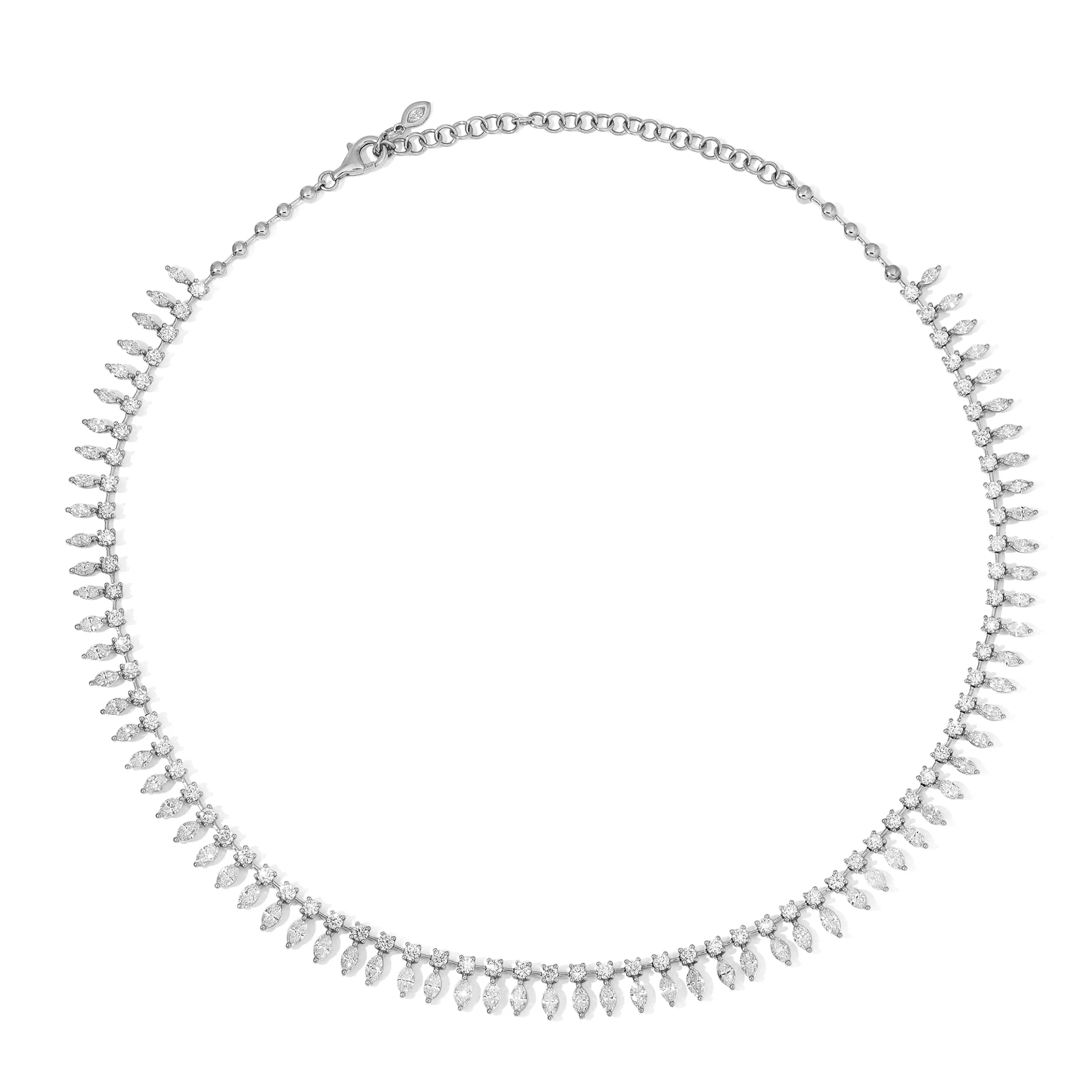 Anita Ko ROUND AND MARQUISE DIAMOND SHAKER NECKLACE