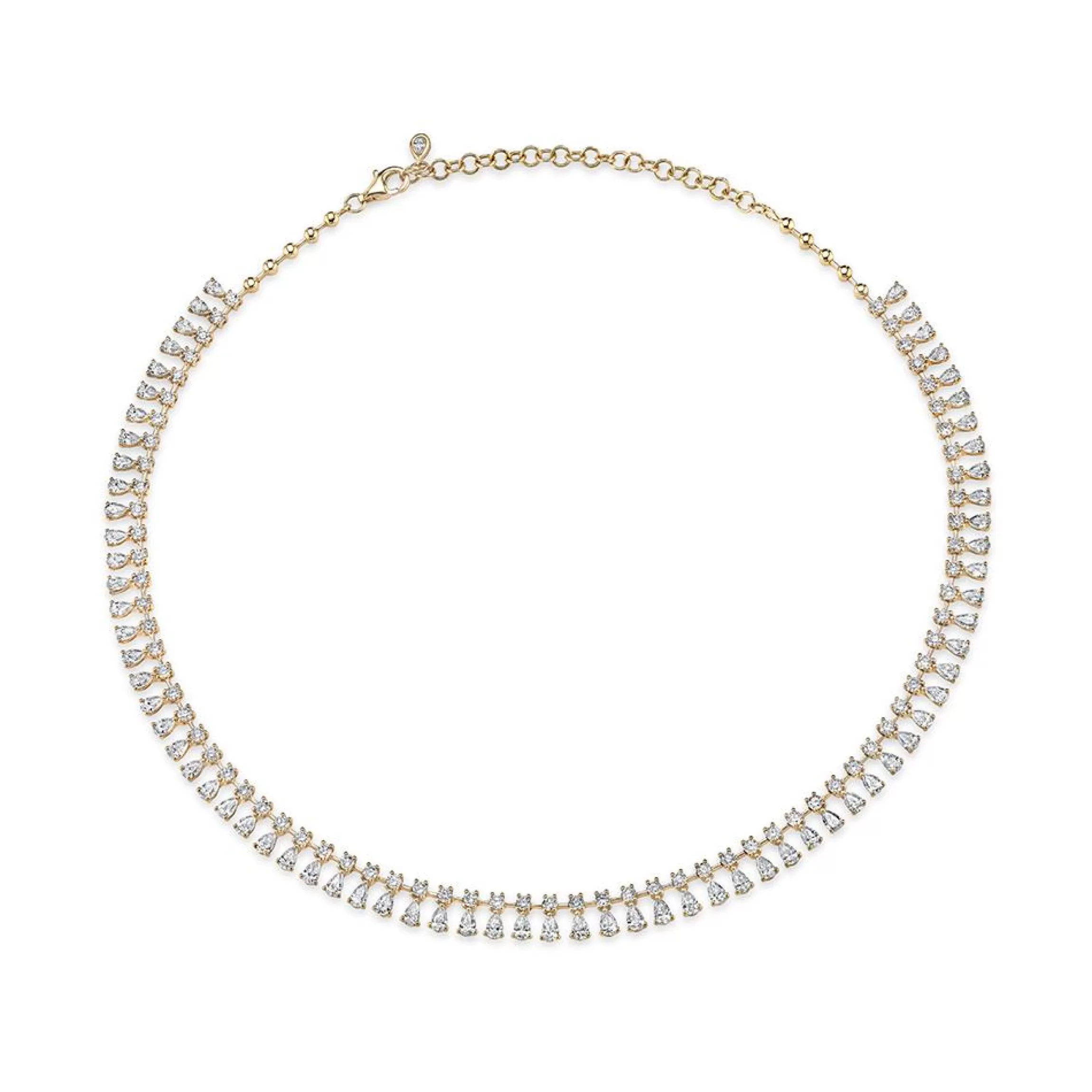 Anita Ko ROUND AND PEAR DIAMOND SHAKER NECKLACE