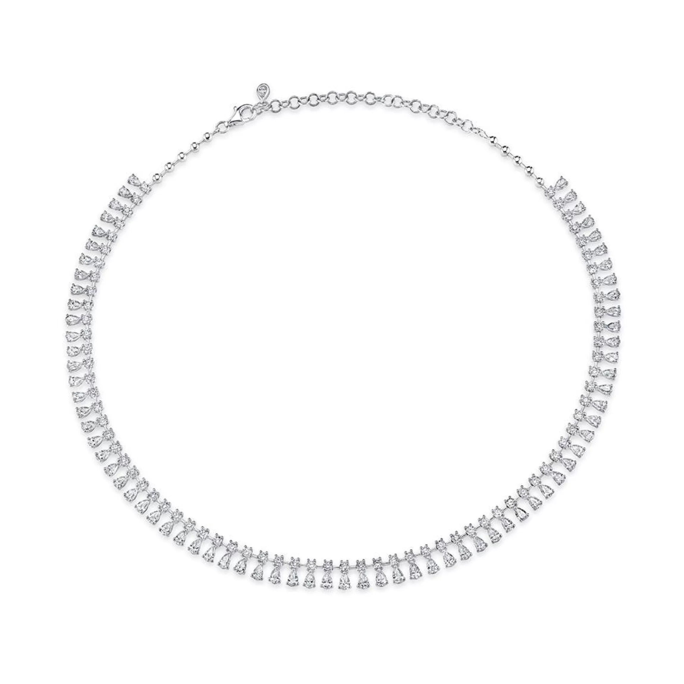 Anita Ko ROUND AND PEAR DIAMOND SHAKER NECKLACE