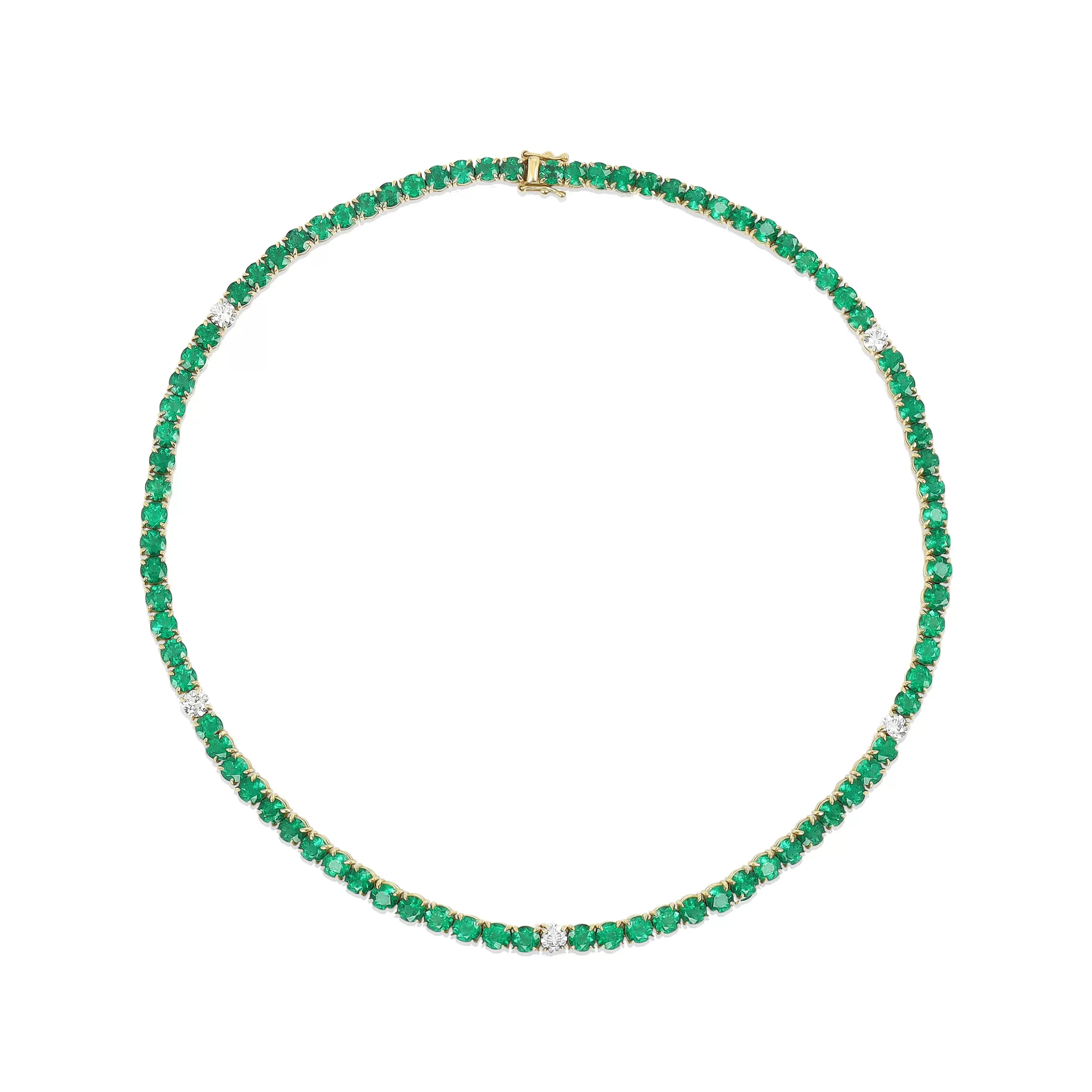 Anita Ko ROUND EMERALD AND DIAMONDS CHOKER