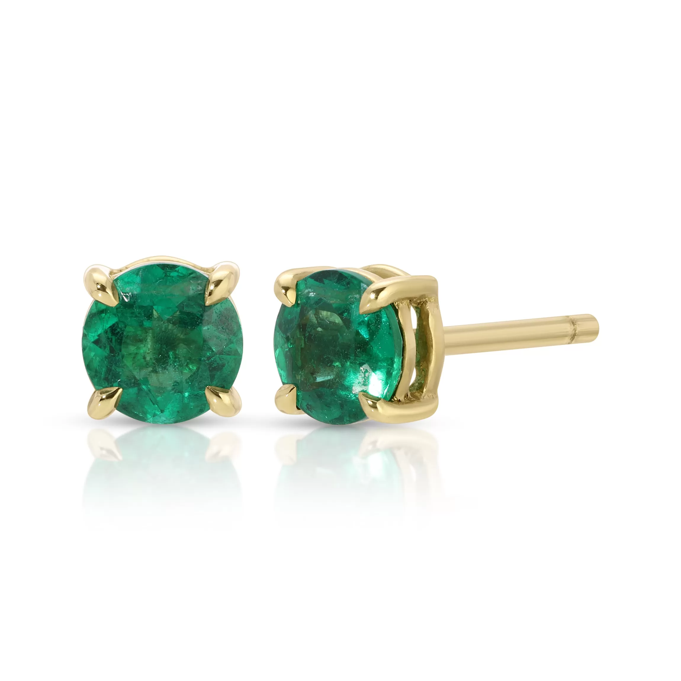 Anita Ko ROUND EMERALD STUDS