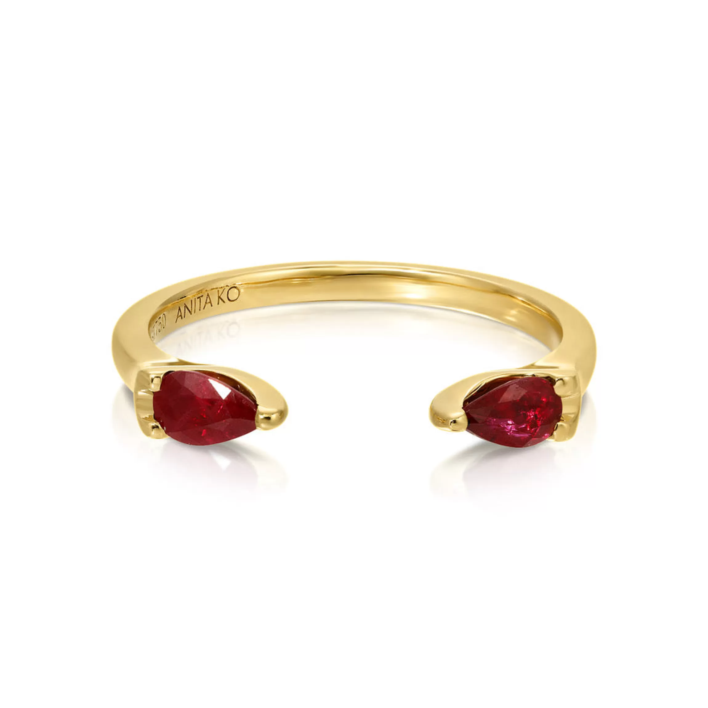 Anita Ko RUBY PEAR ORBIT RING