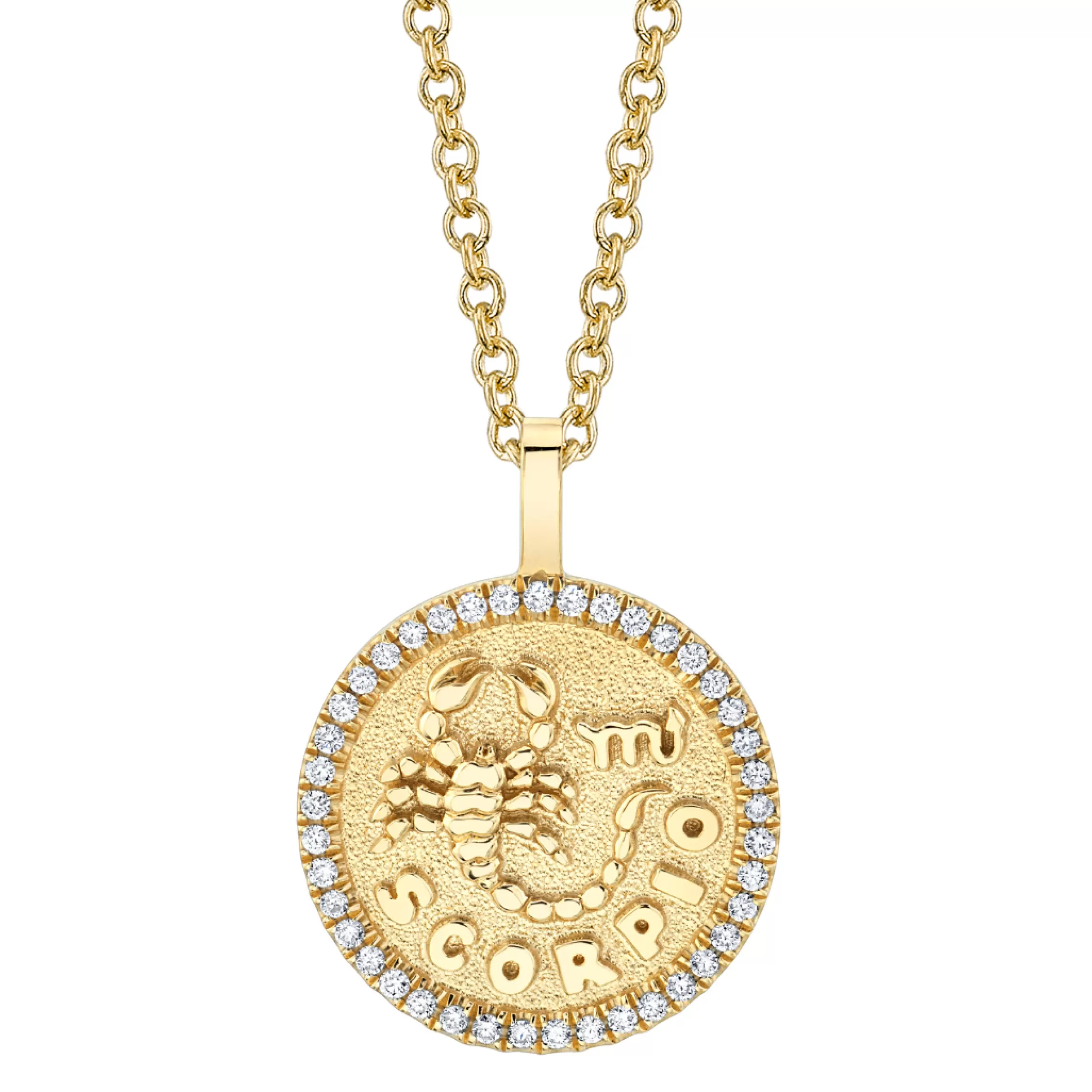 Anita Ko SCORPIO ZODIAC COIN PENDANT WITH DIAMOND FRAME