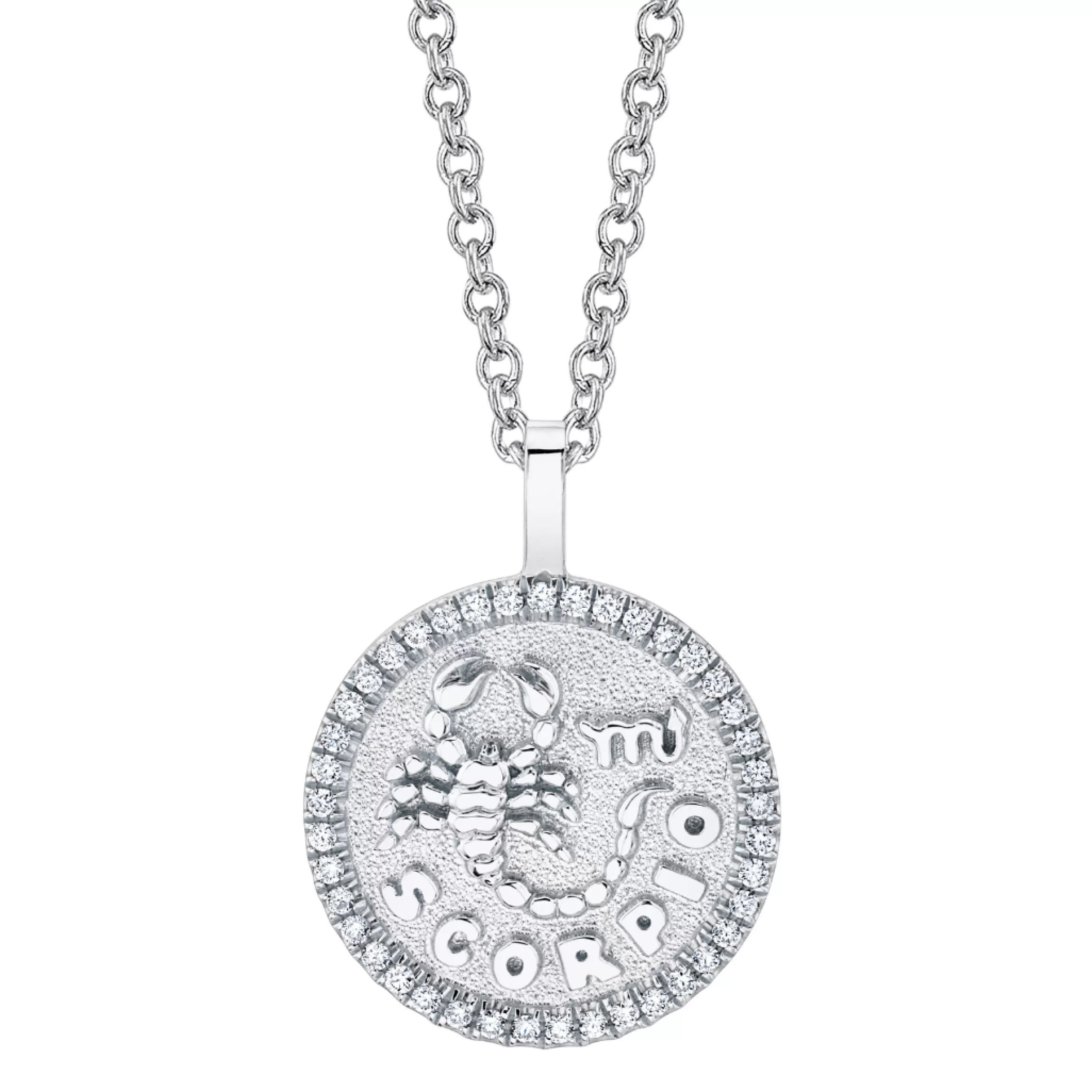 Anita Ko SCORPIO ZODIAC COIN PENDANT WITH DIAMOND FRAME