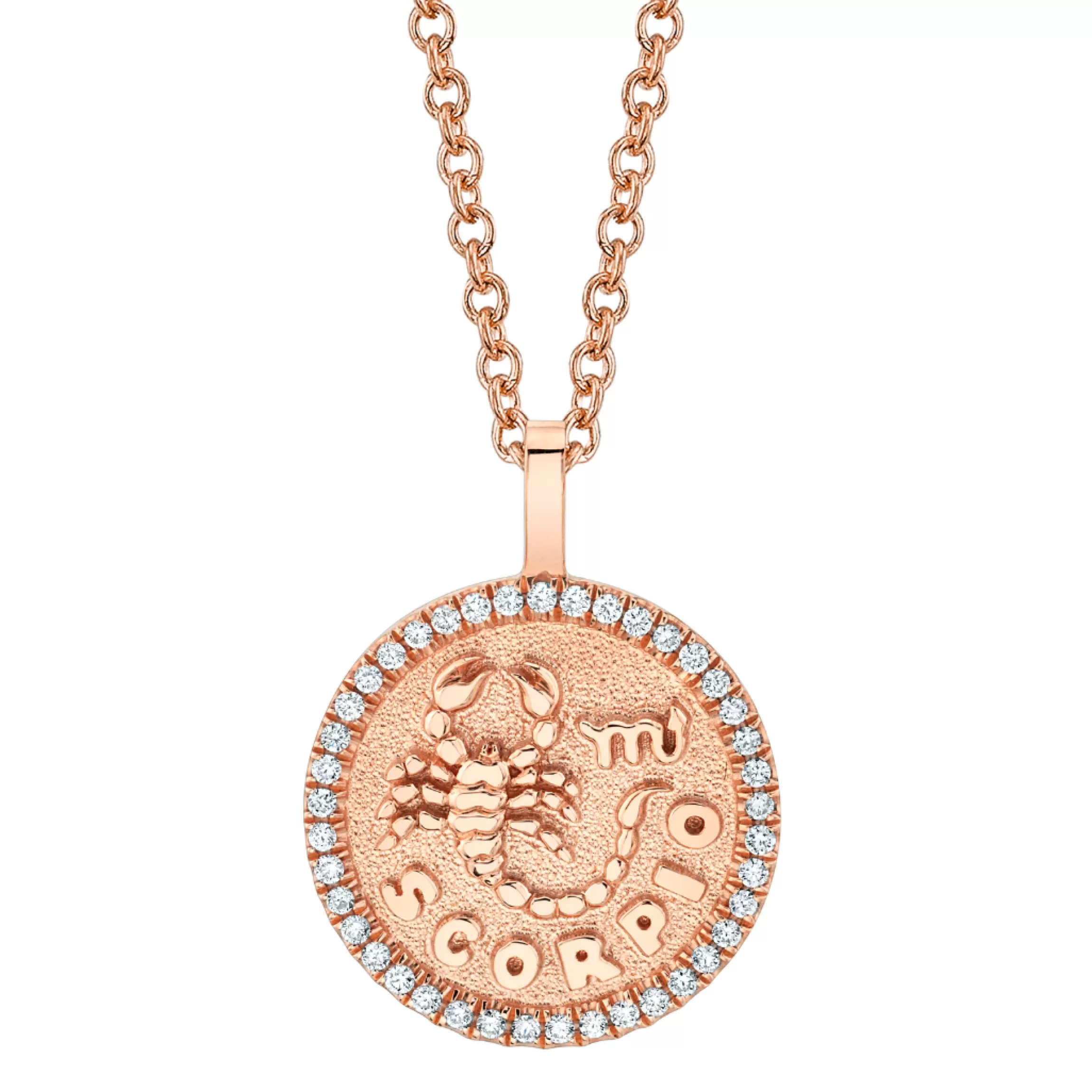 Anita Ko SCORPIO ZODIAC COIN PENDANT WITH DIAMOND FRAME