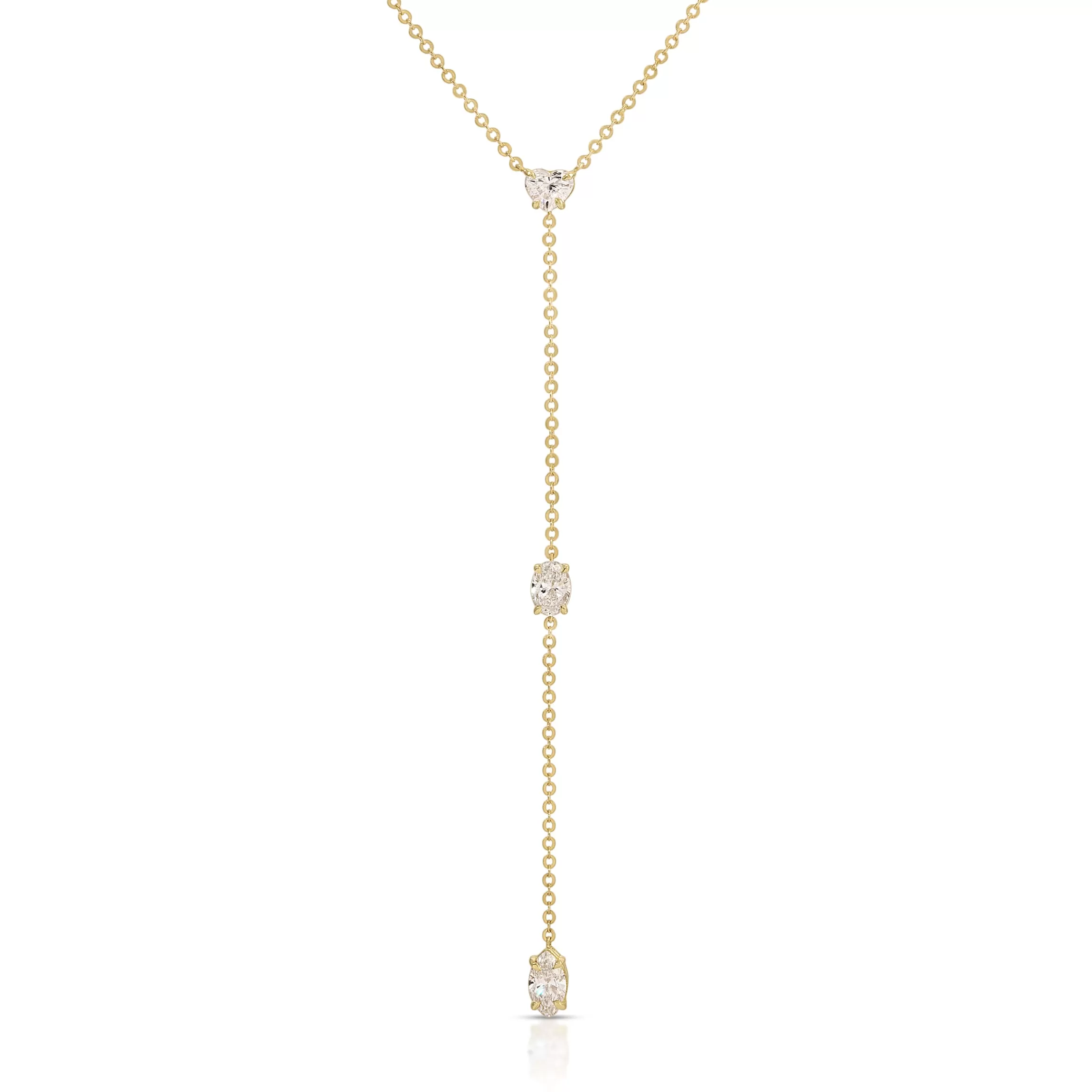 Anita Ko SHORT LARIAT WITH HEART, OVAL AND MARQUISE DIAMONDS