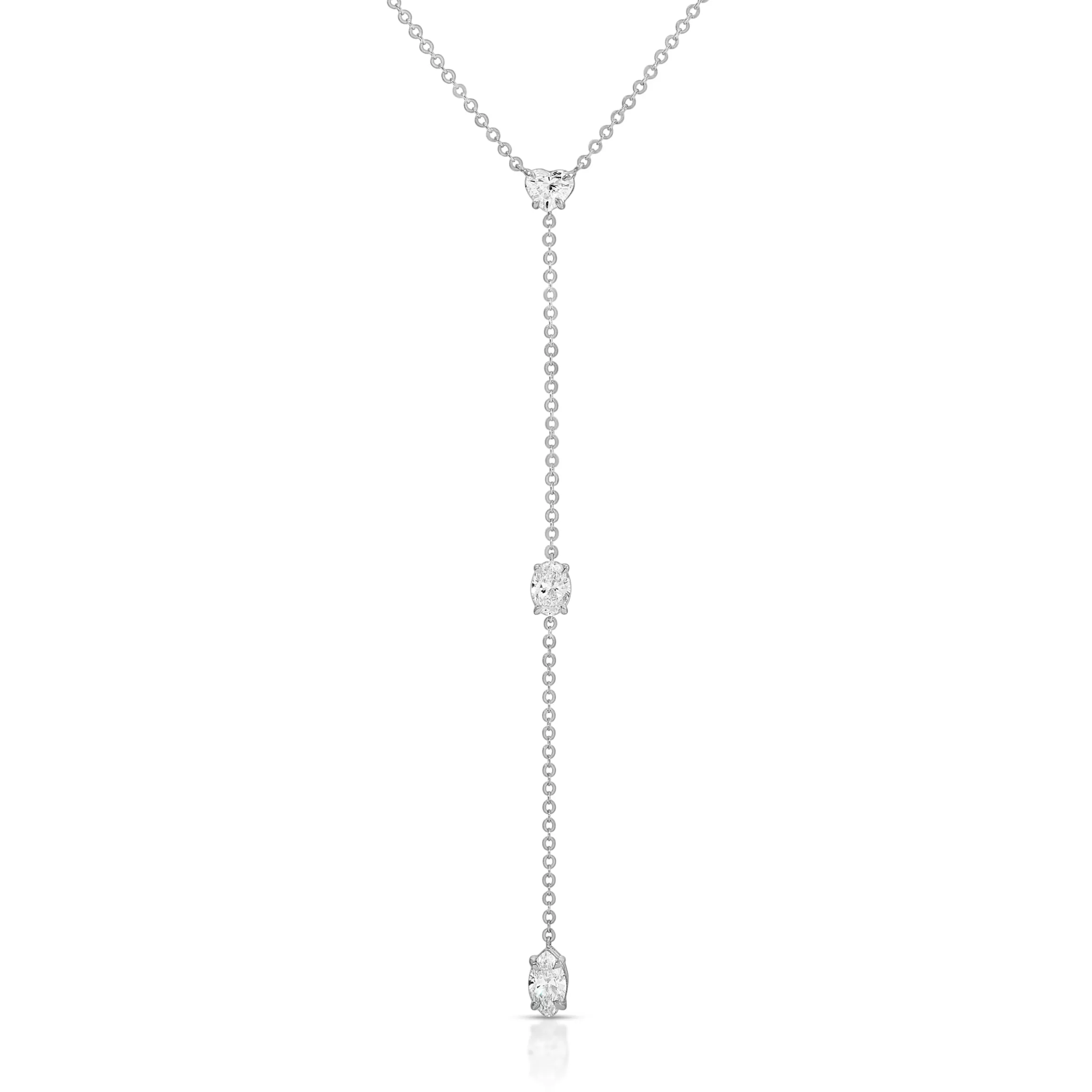 Anita Ko SHORT LARIAT WITH HEART, OVAL AND MARQUISE DIAMONDS