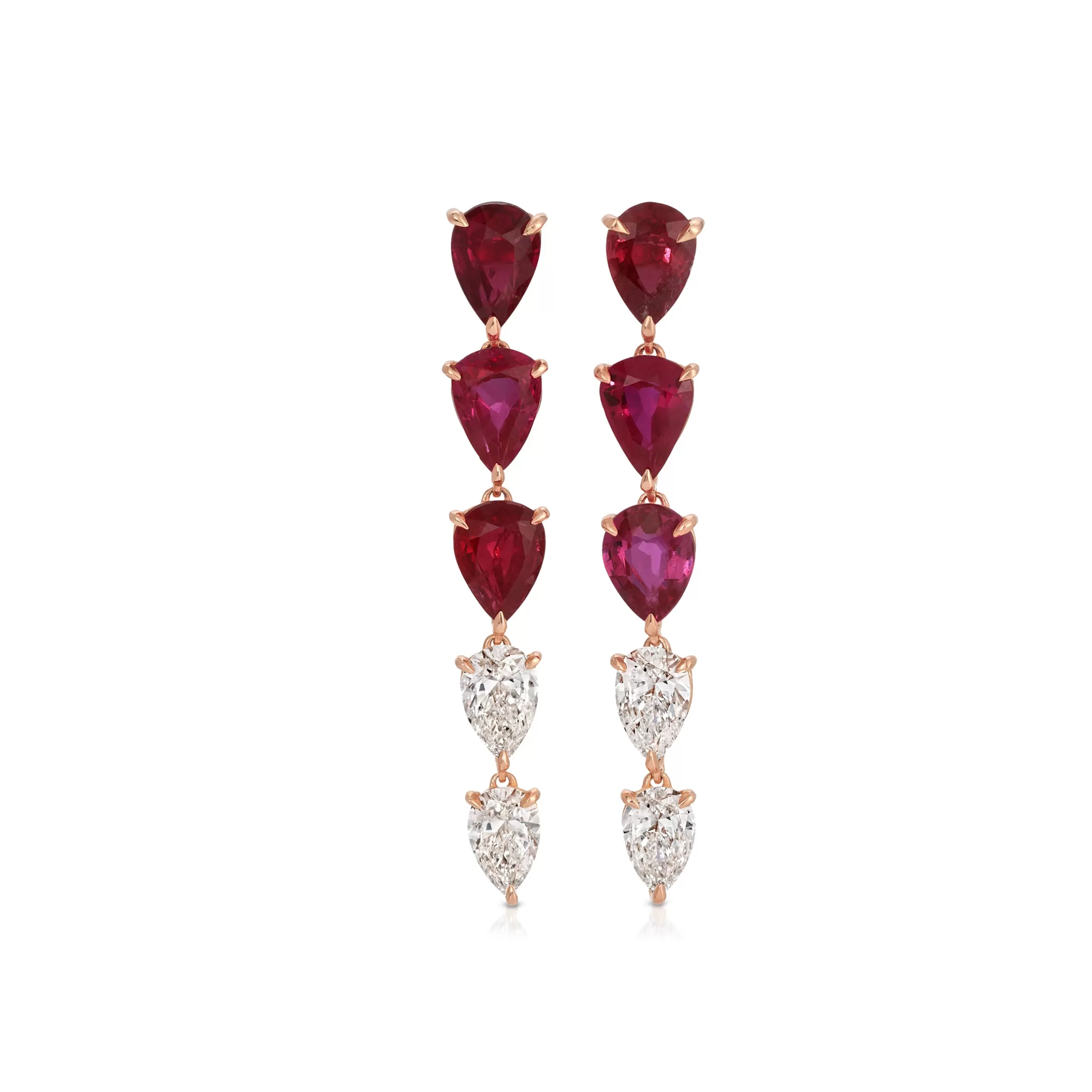 Anita Ko SHORT RUBY AND DIAMOND PEAR DROP EARRINGS