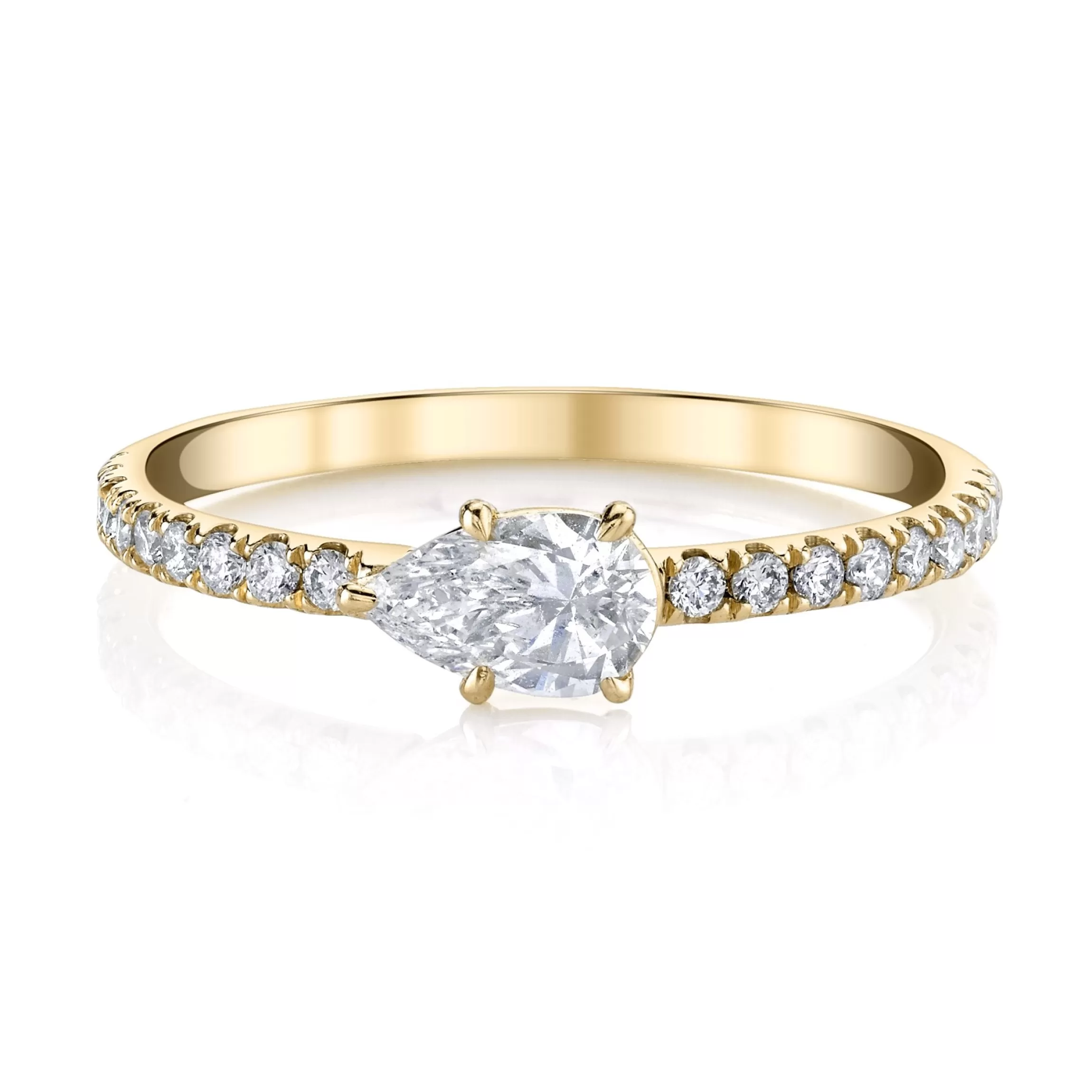 Anita Ko SIDEWAYS PEAR DIAMOND PAVE RING