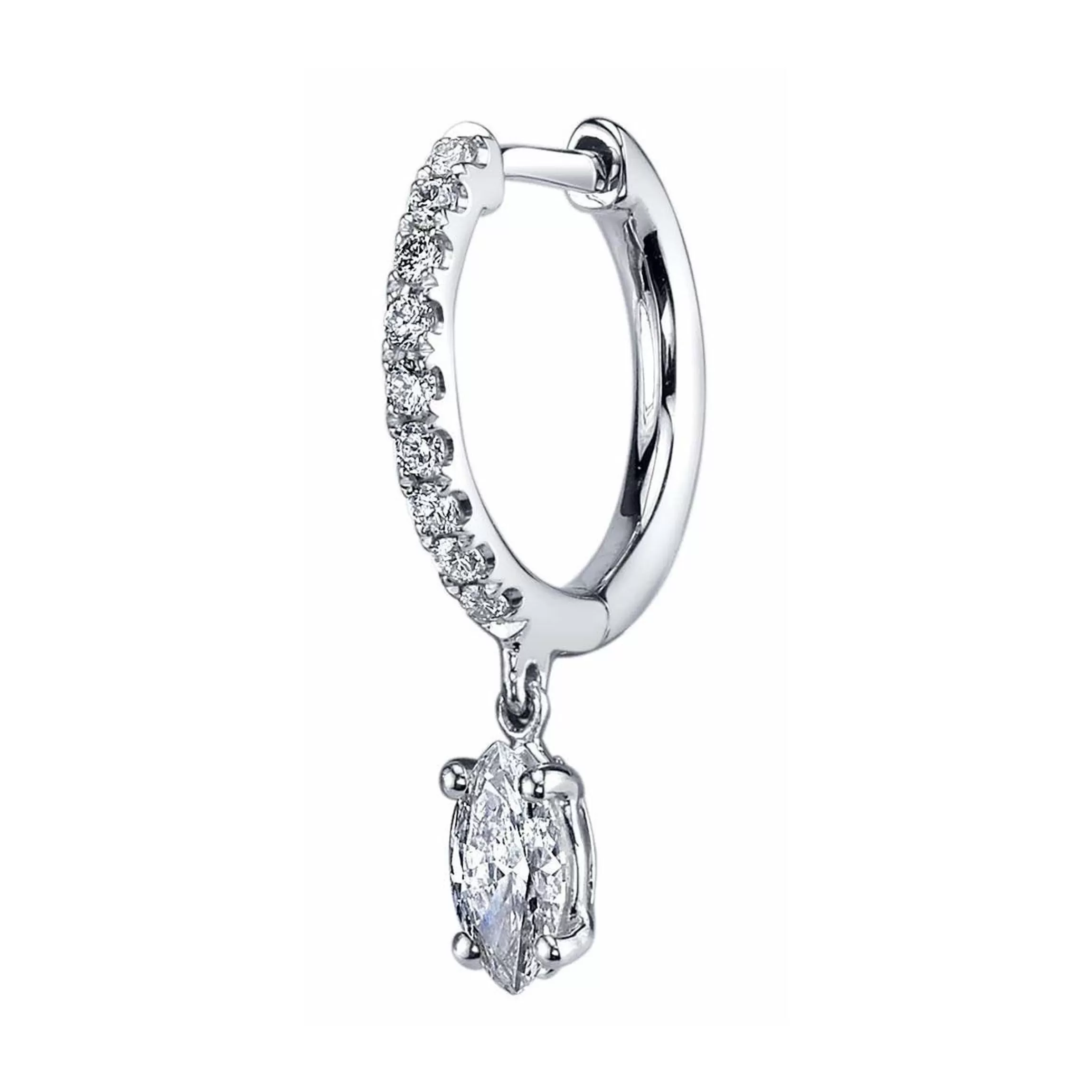 Anita Ko SINGLE DIAMOND HUGGIE WITH MARQUISE DIAMOND DROP