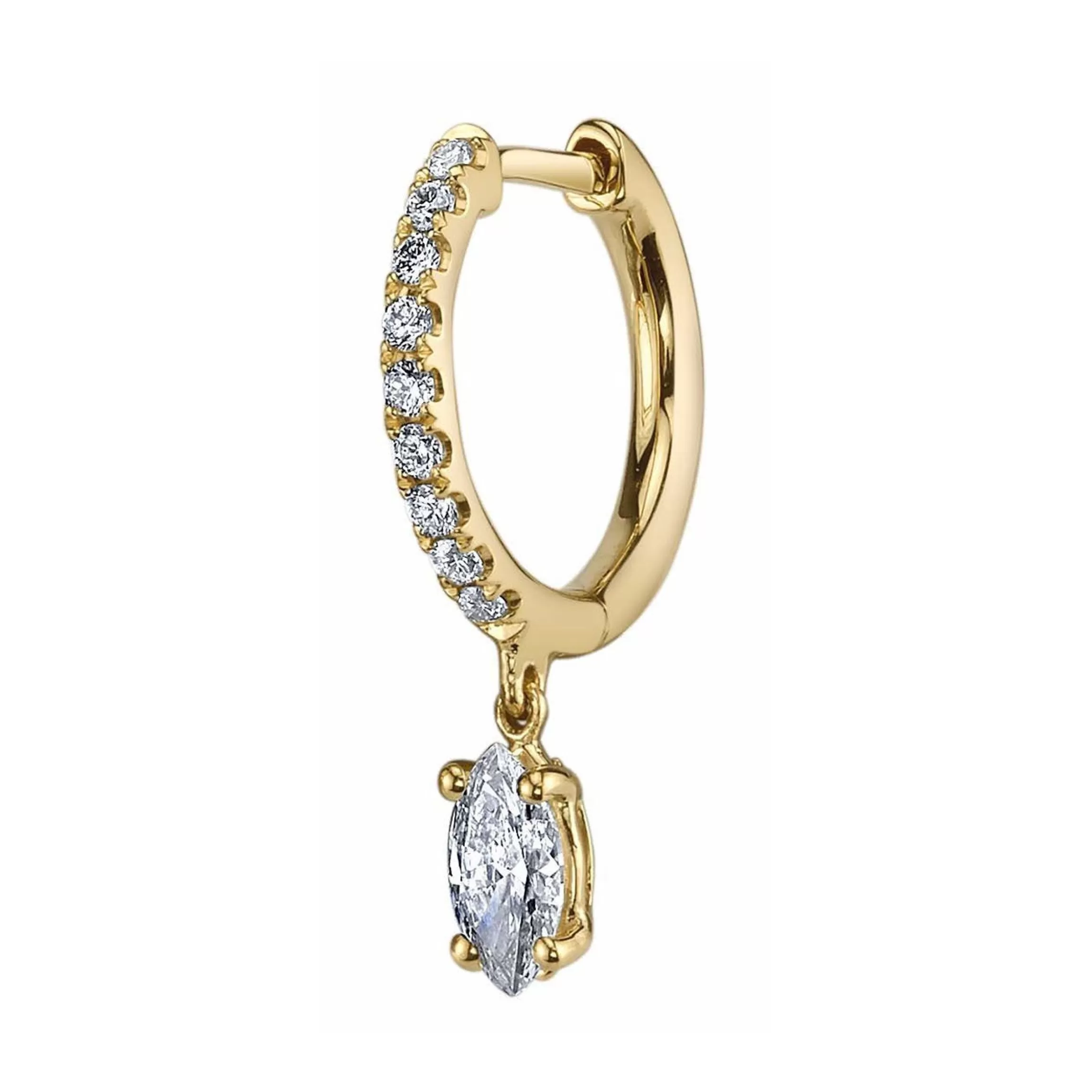 Anita Ko SINGLE DIAMOND HUGGIE WITH MARQUISE DIAMOND DROP