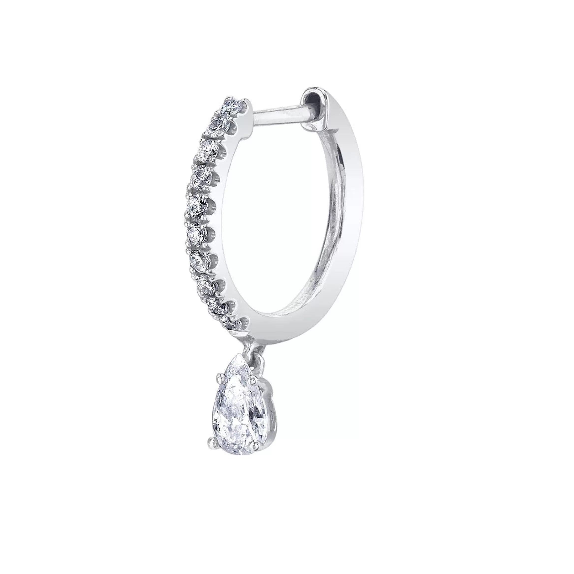 Anita Ko SINGLE DIAMOND HUGGIE WITH PEAR DIAMOND DROP