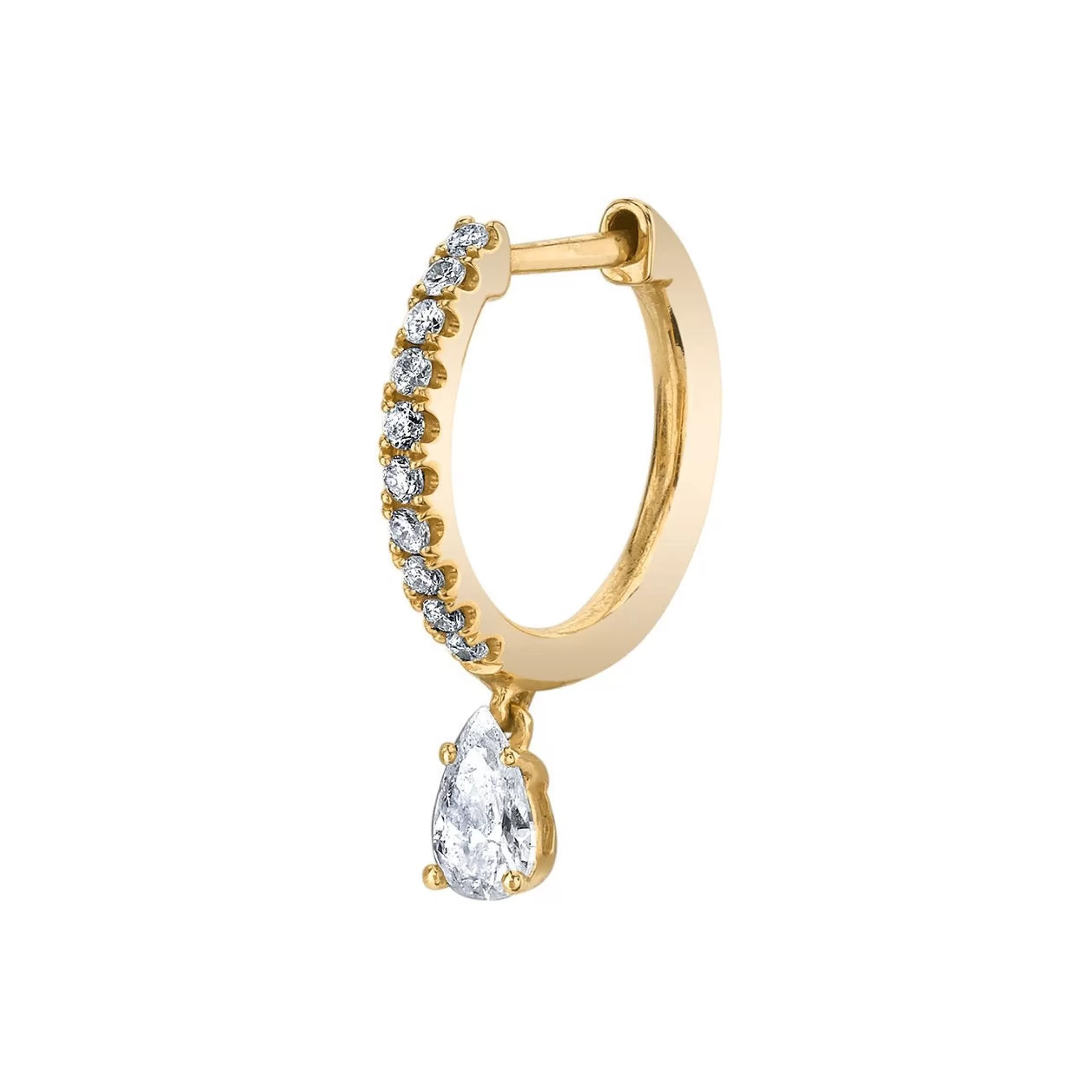 Anita Ko SINGLE DIAMOND HUGGIE WITH PEAR DIAMOND DROP