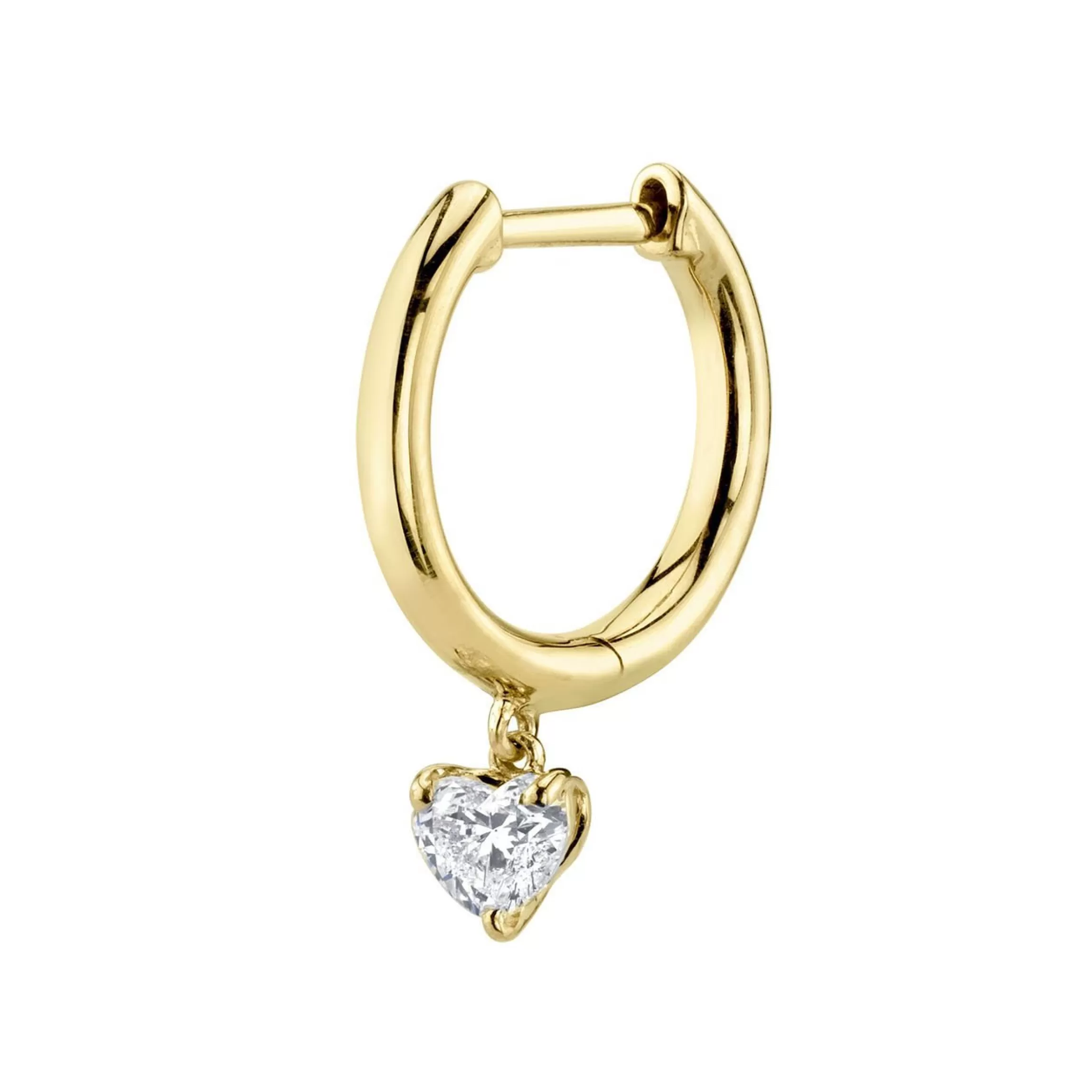 Anita Ko SINGLE HUGGIE WITH HEART DIAMOND DROP