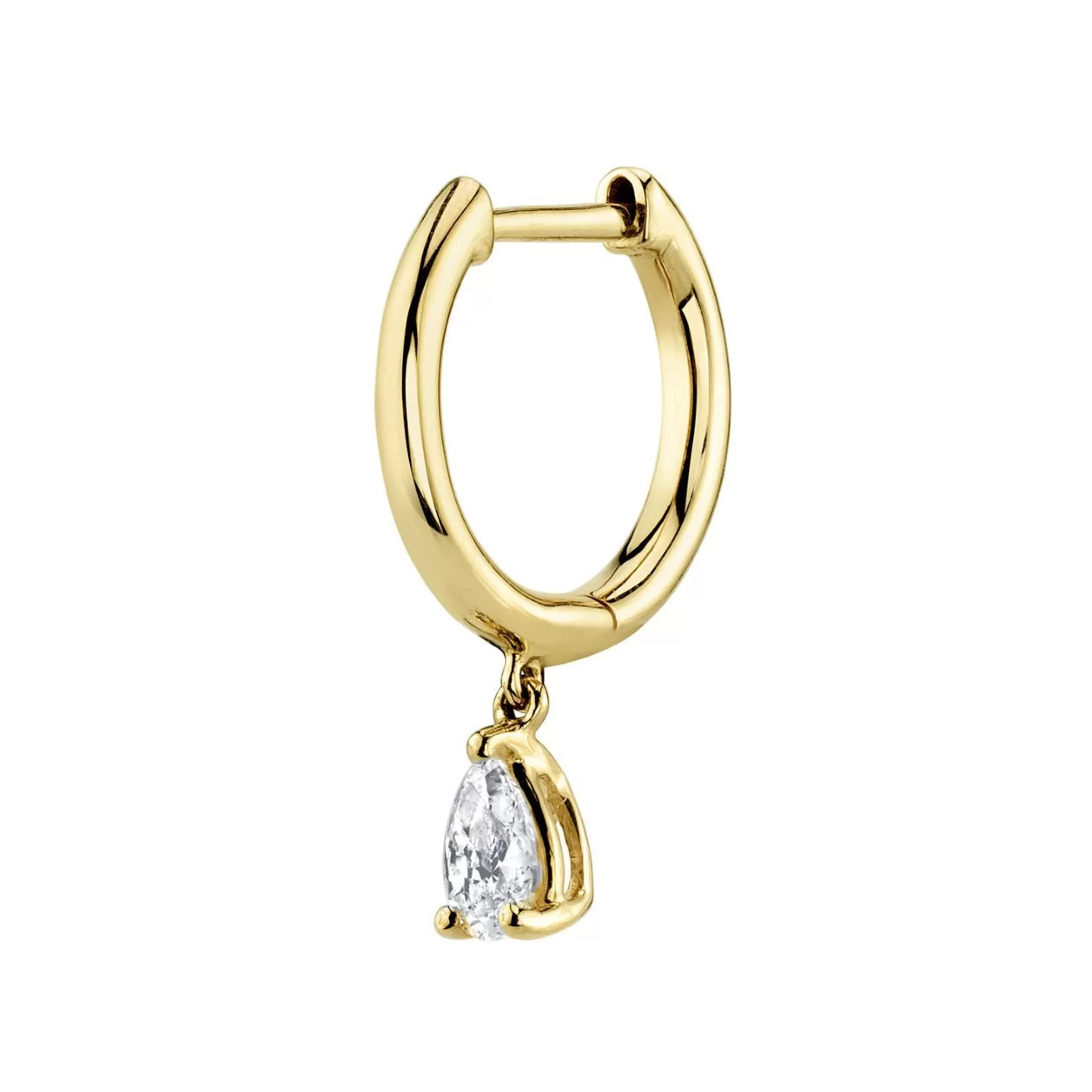 Anita Ko SINGLE HUGGIE WITH PEAR DIAMOND DROP