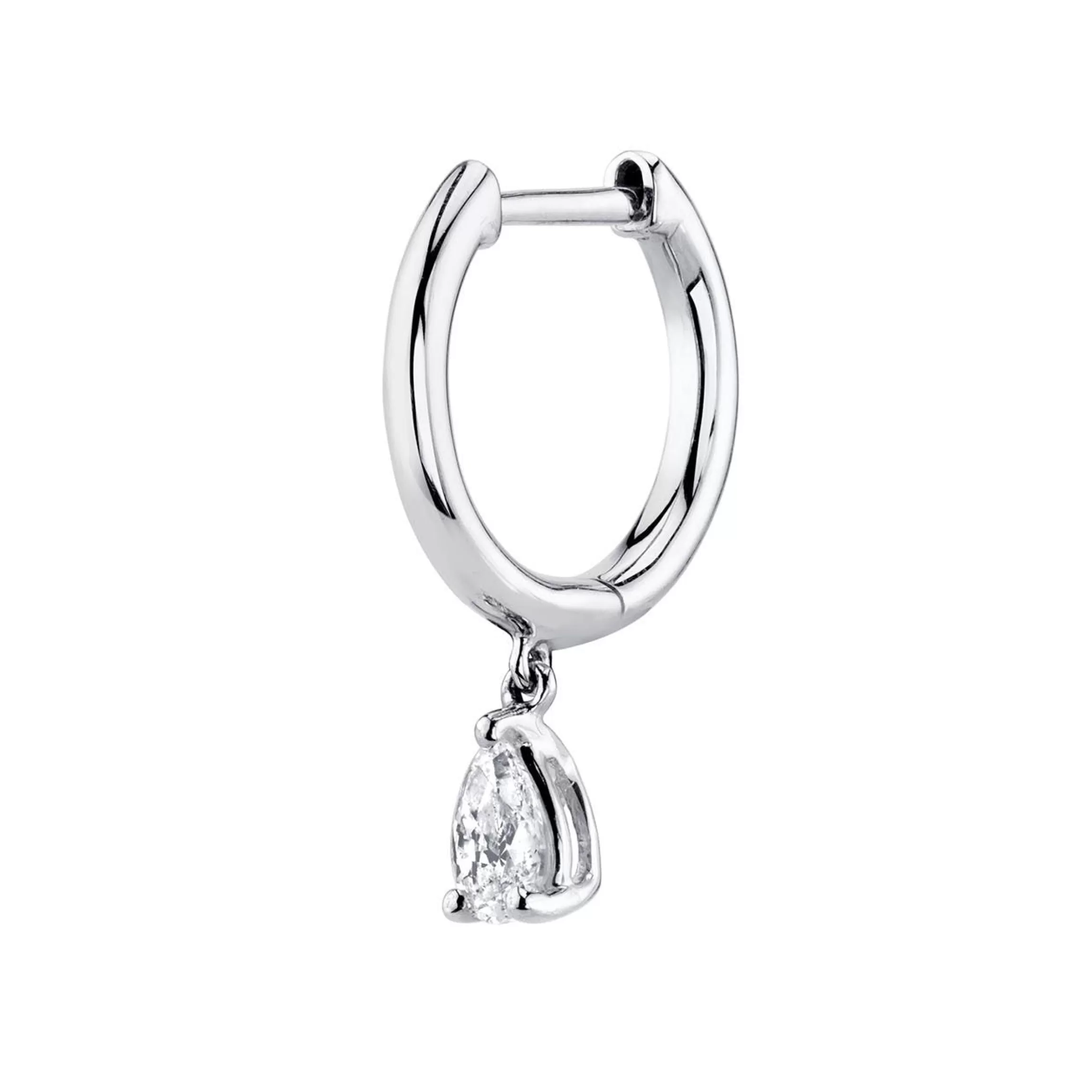 Anita Ko SINGLE HUGGIE WITH PEAR DIAMOND DROP