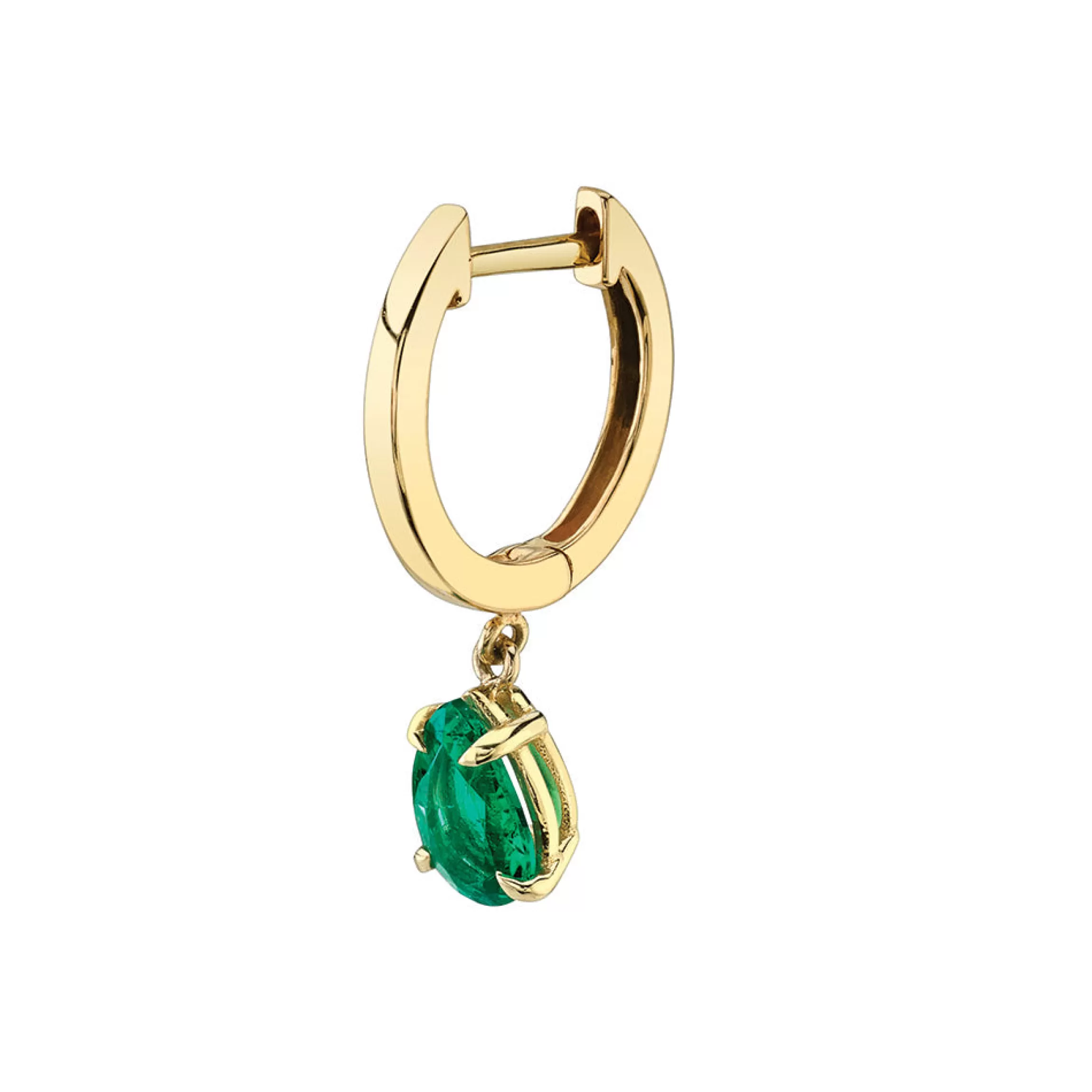 Anita Ko SINGLE HUGGIE WITH PEAR-SHAPED EMERALD DROP