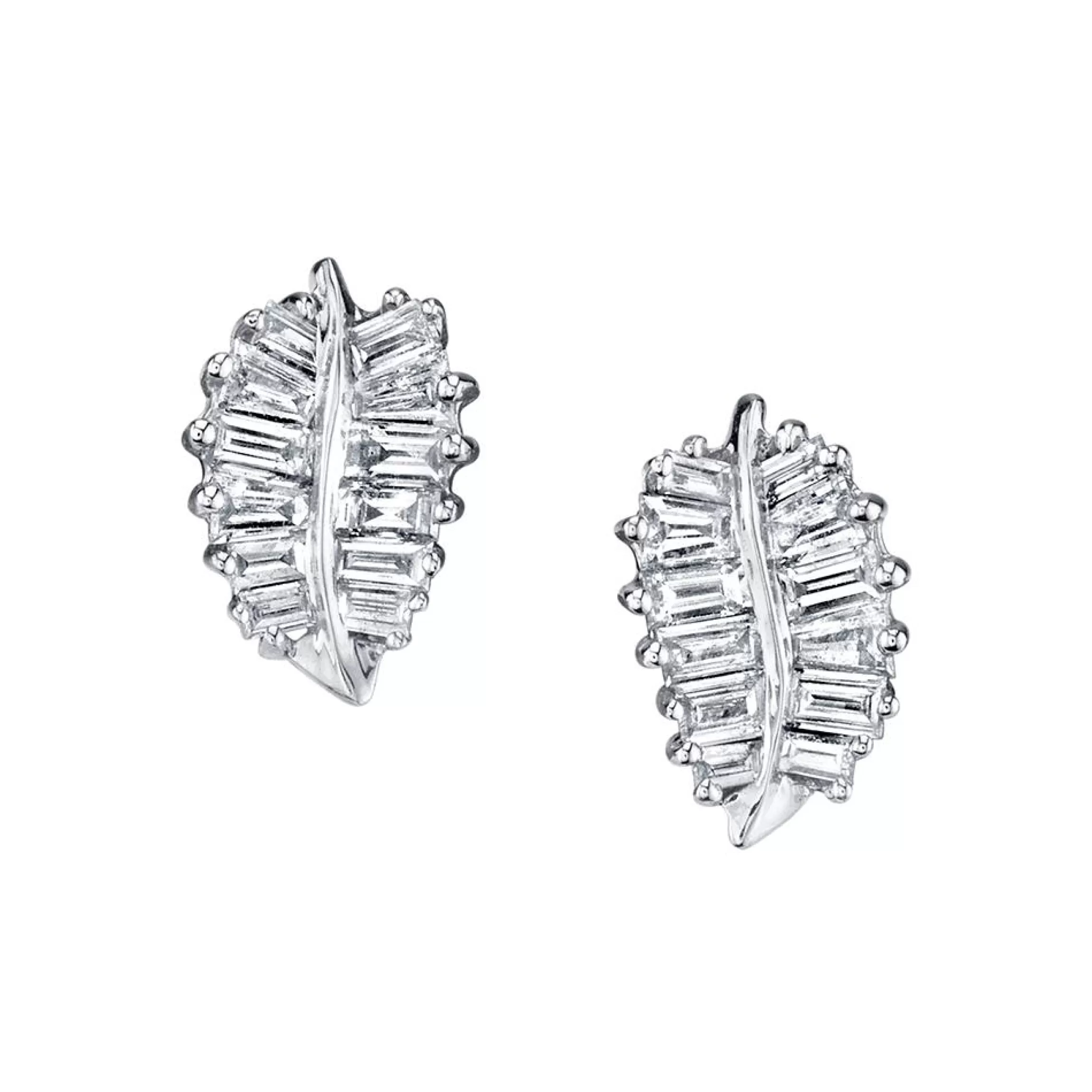 Anita Ko SMALL DIAMOND PALM LEAF STUDS