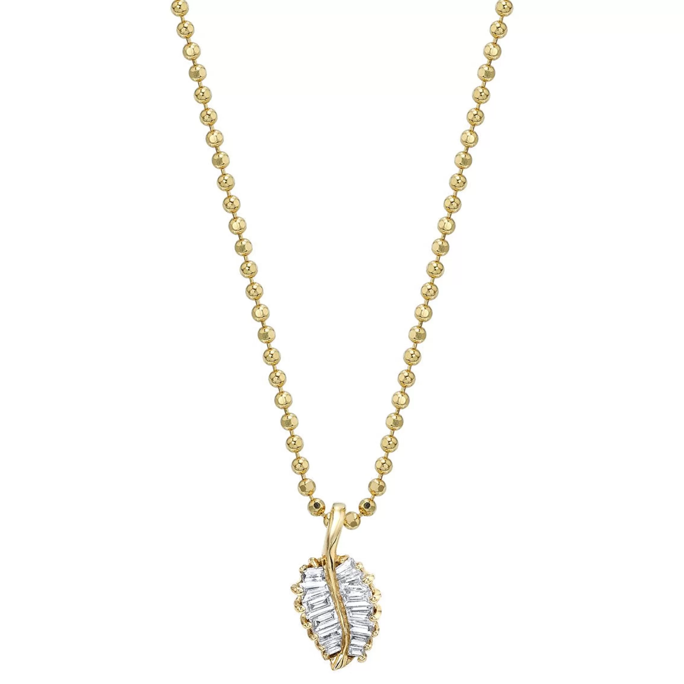 Anita Ko SMALL PALM LEAF DIAMOND NECKLACE