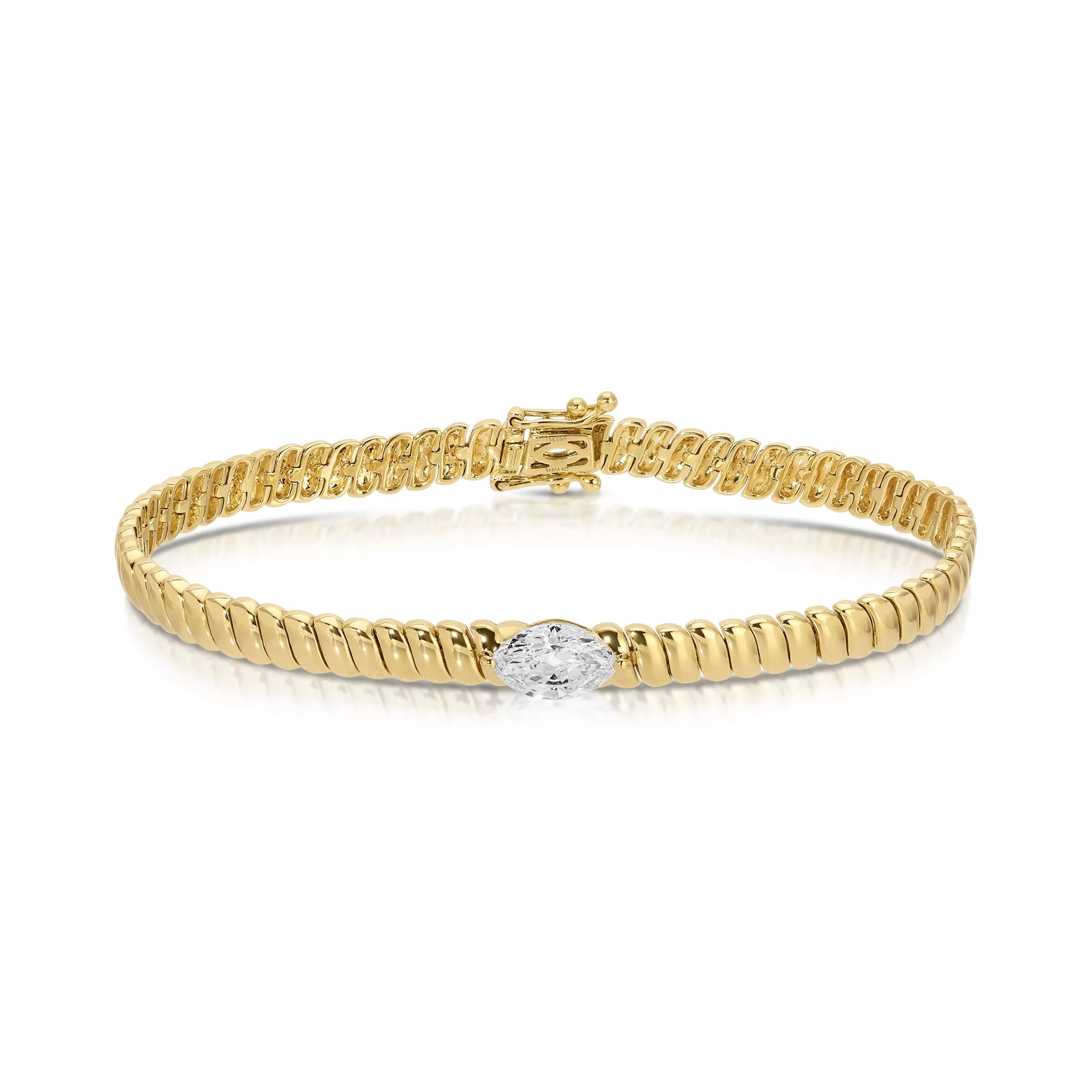 Anita Ko THIN ZOE BRACELET WITH 1CT MARQUISE DIAMOND