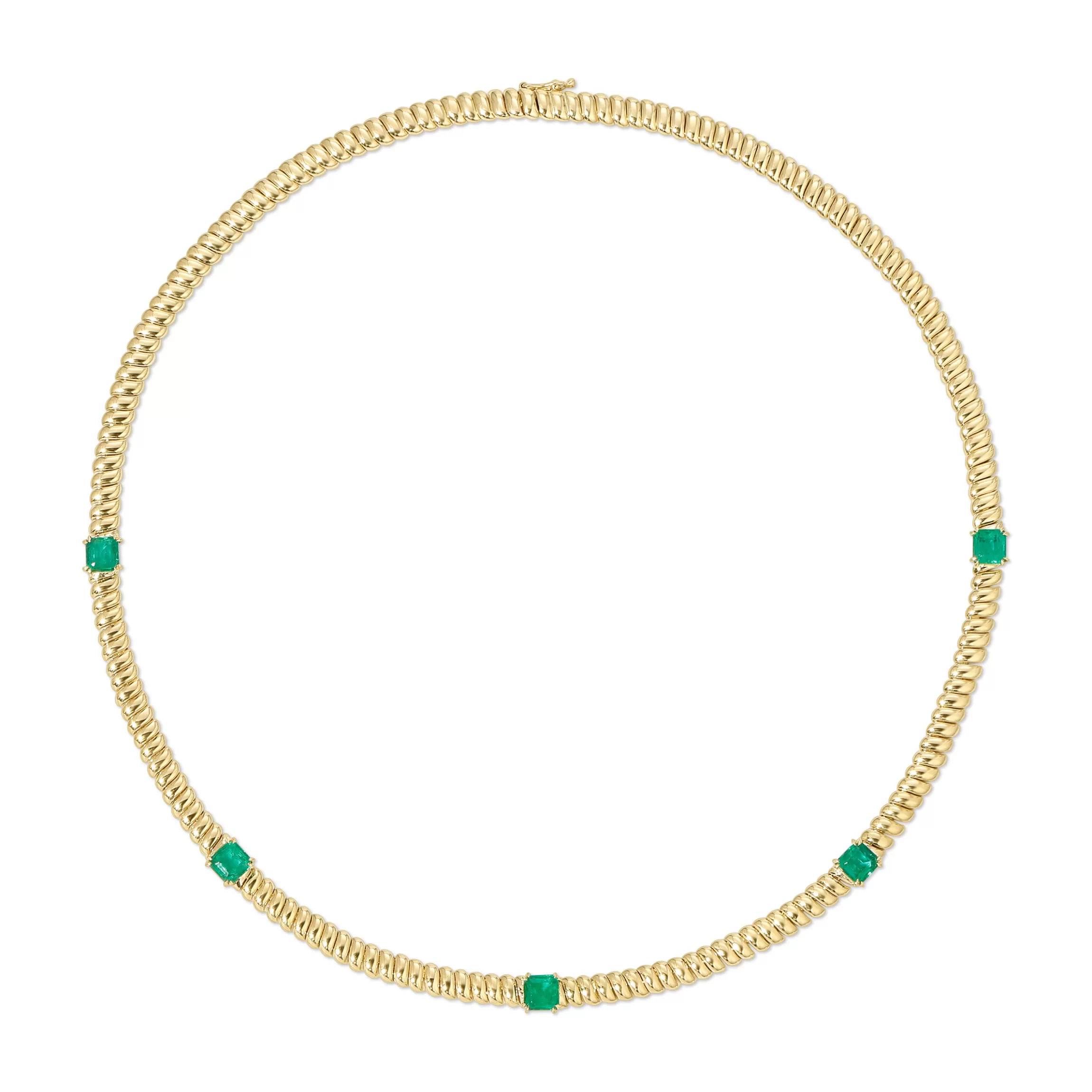 Anita Ko THIN ZOE CHOKER WITH SQUARE CUT EMERALDS