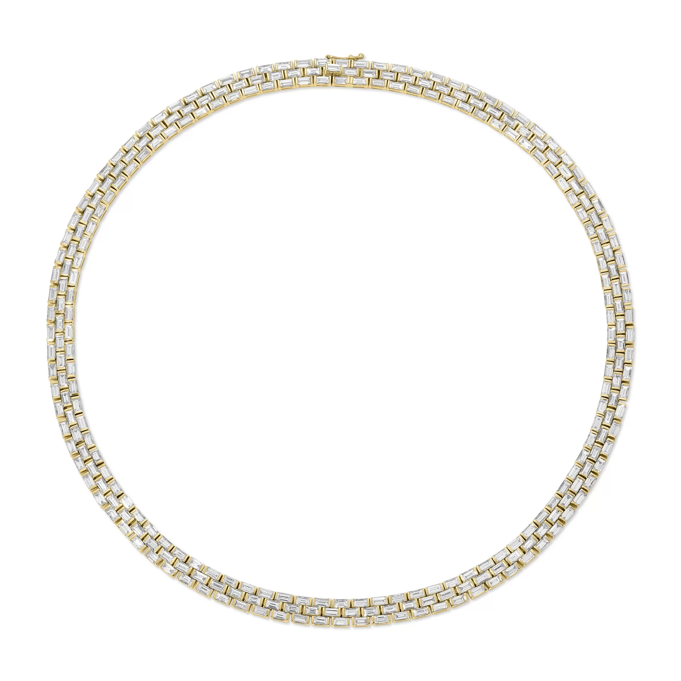 Anita Ko THREE ROW BAGUETTE DIAMOND CHOKER