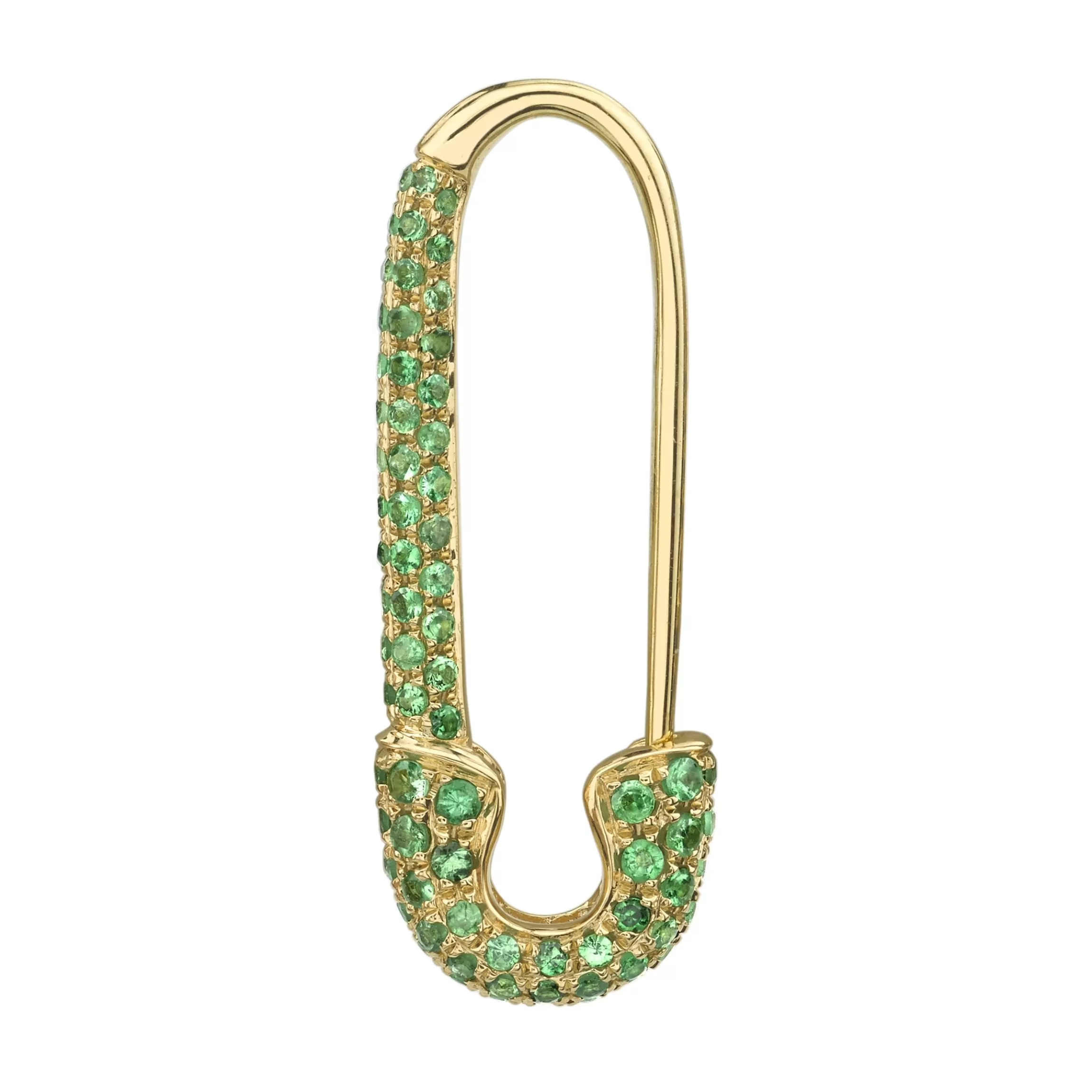 Anita Ko TSAVORITE SAFETY PIN EARRING