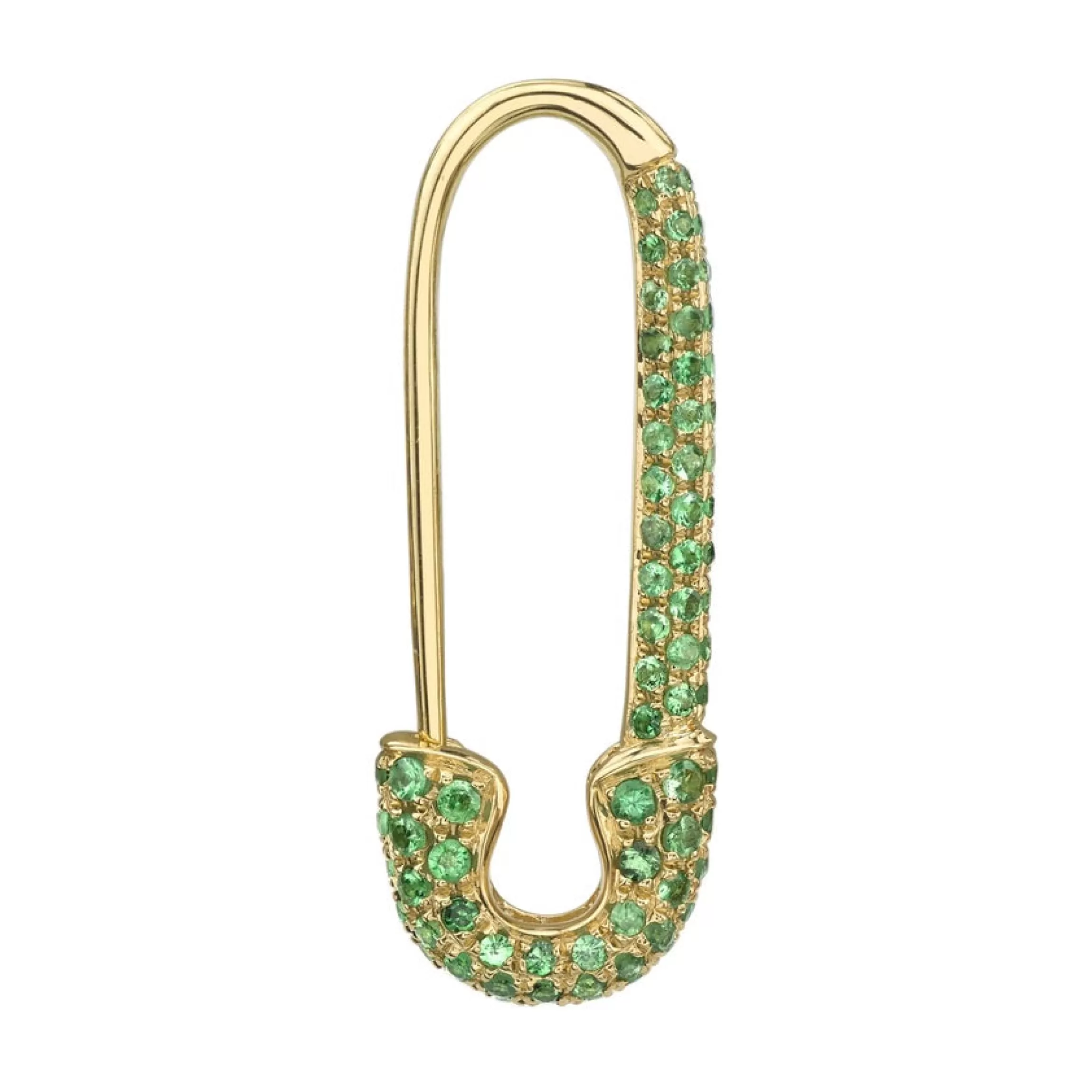 Anita Ko TSAVORITE SAFETY PIN EARRING