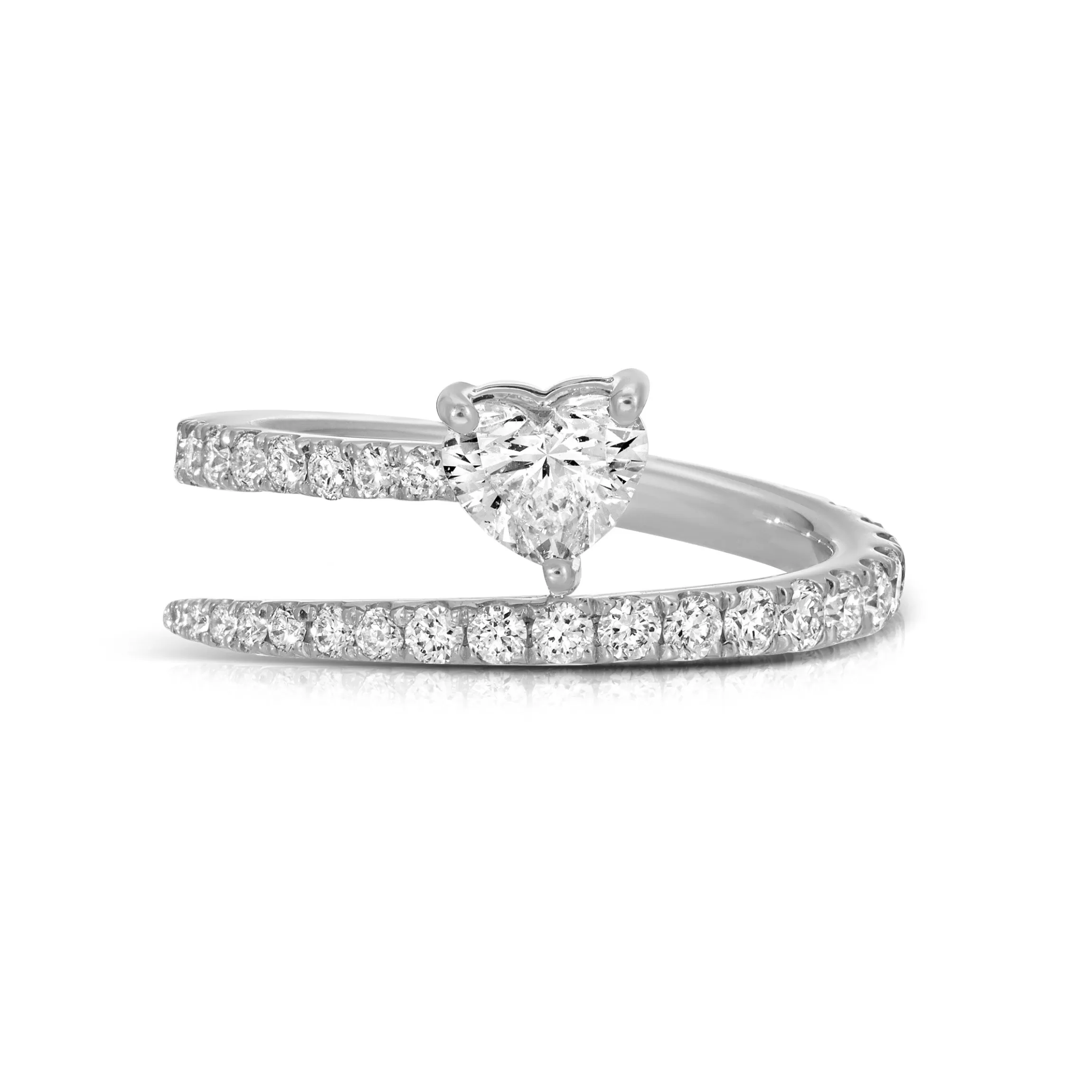 Anita Ko TWO ROW PAVE COIL RING WITH HEART DIAMOND POINT